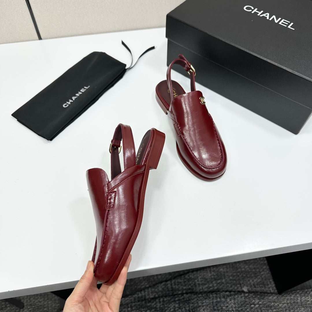 CC SS 2026 Pre Slingbacks Burgundy Calfskin 630506