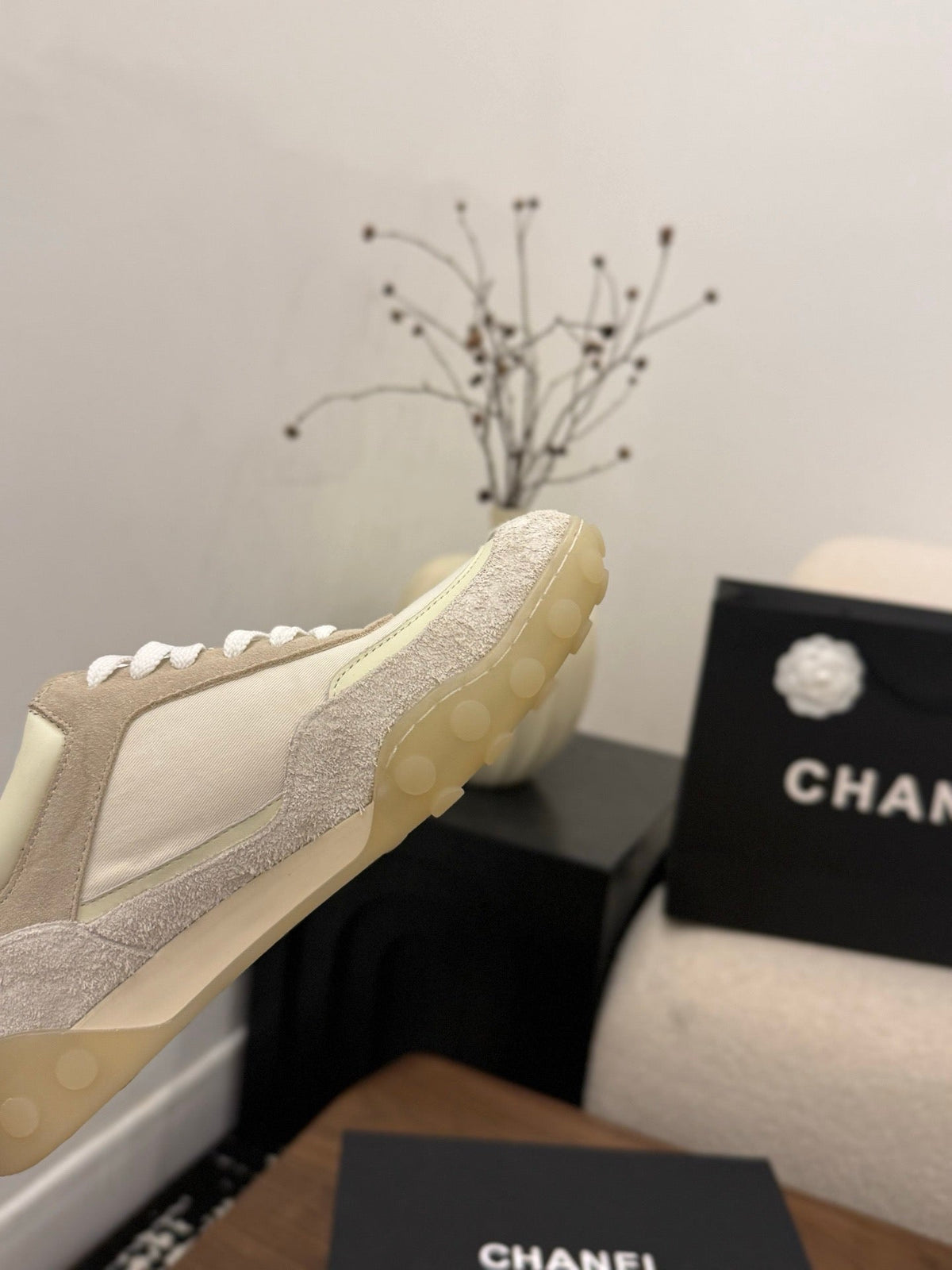 CC 2026 Sneaker Grey White Fabric Suede Calfskin 676168