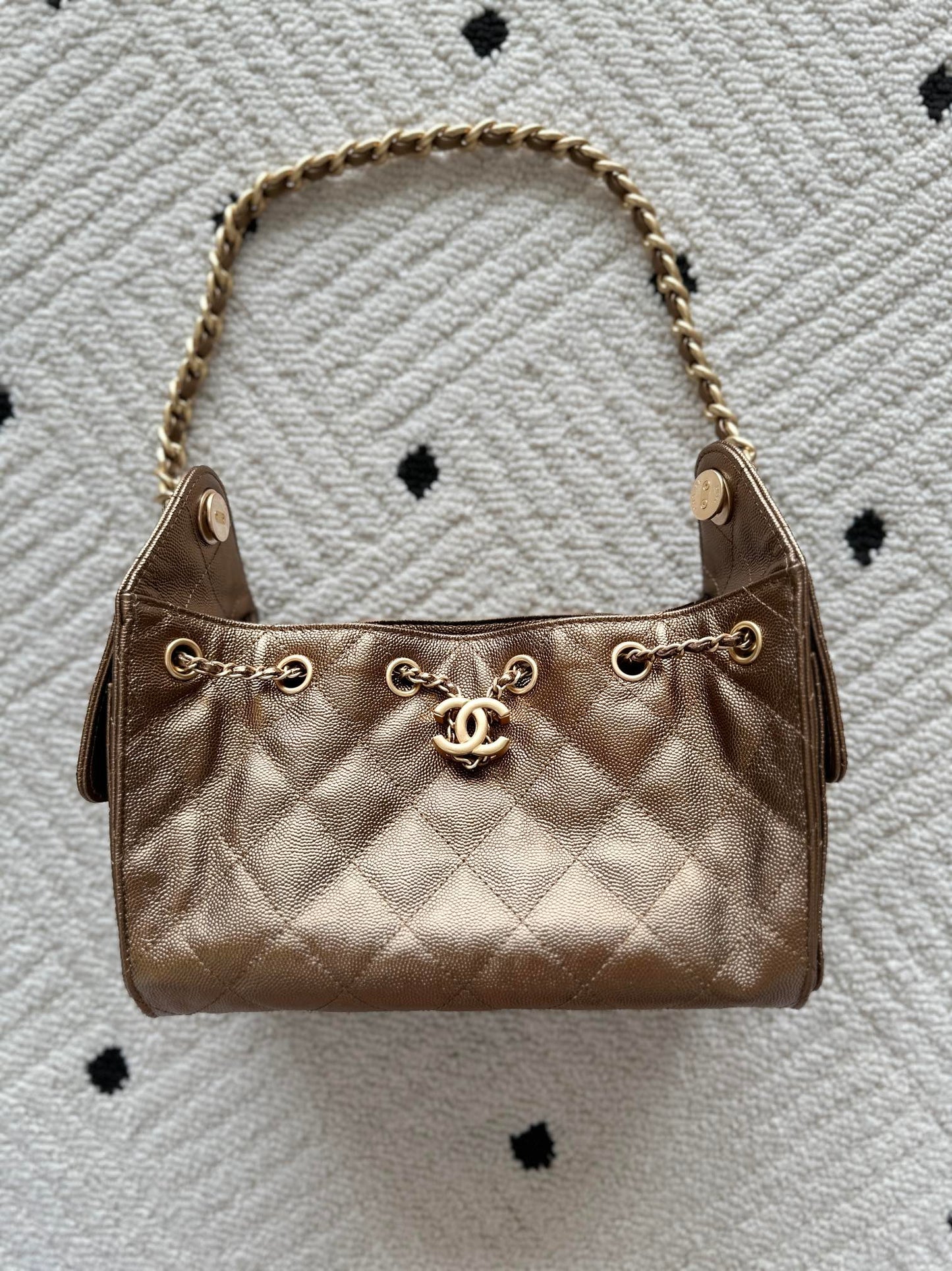 Chanel 25 Hobo Bag 22cm Bronze Calfskin