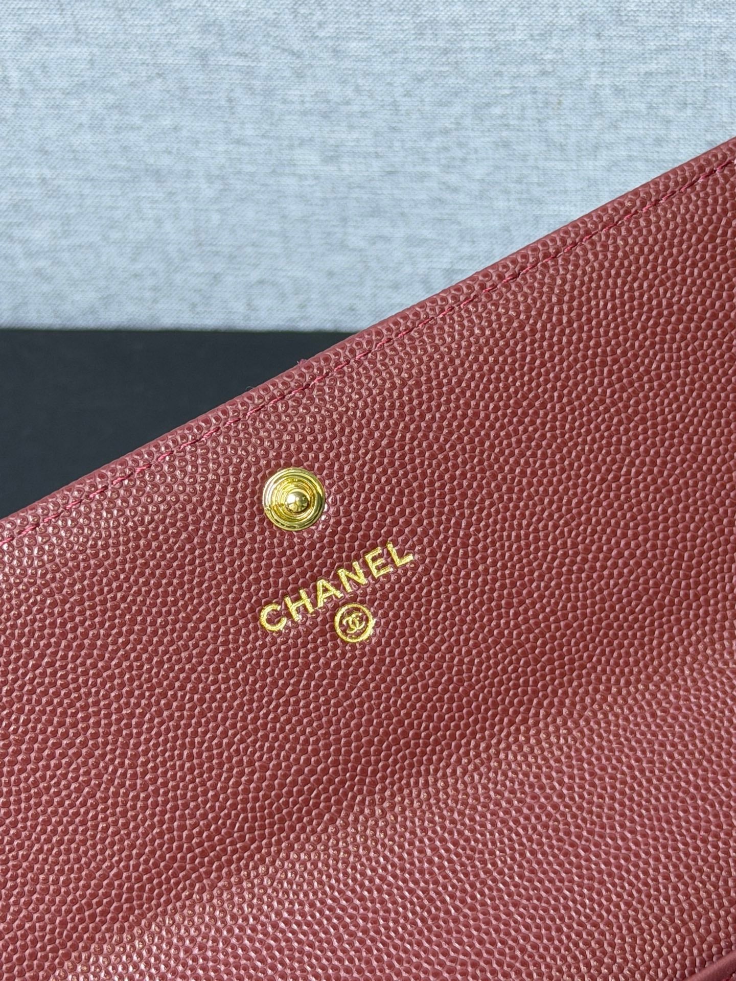 CC 26P Long Flip Wallet Burgundy Quited Caviar Leather