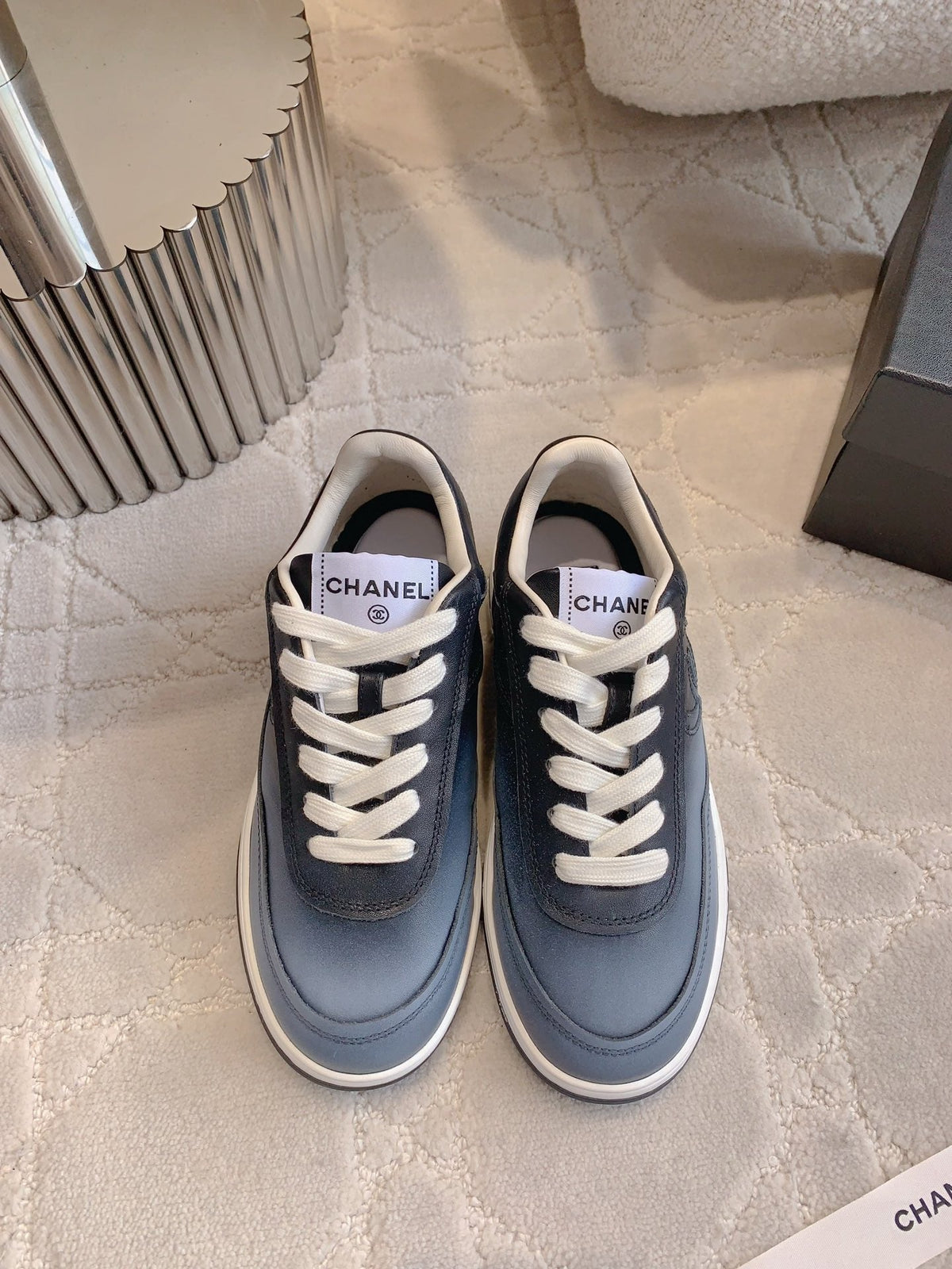 CC 2024 Logo Sneakers Grey Lambskin 906410
