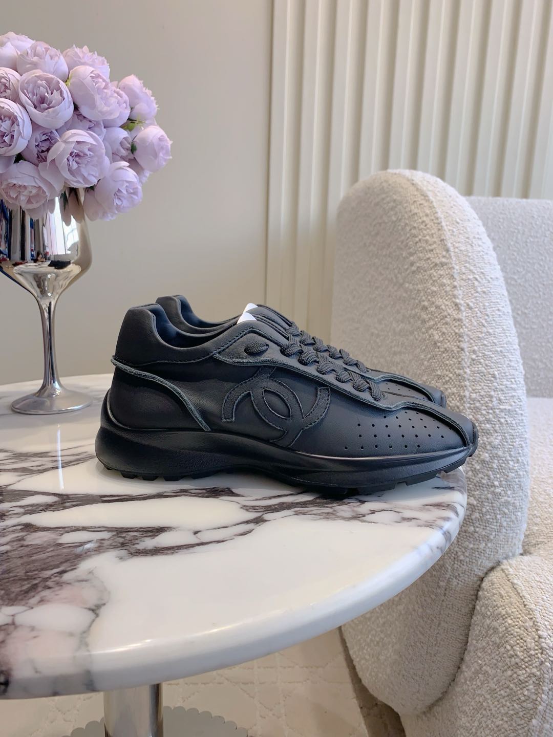 CC 26s Sneakers Black Perforated Calfskin 906376