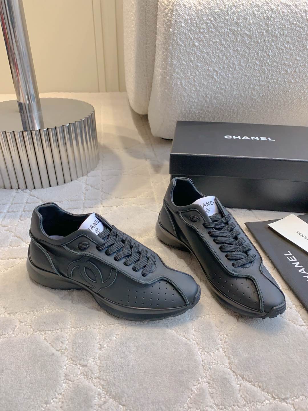 CC 26s Sneakers Black Perforated Calfskin 906376