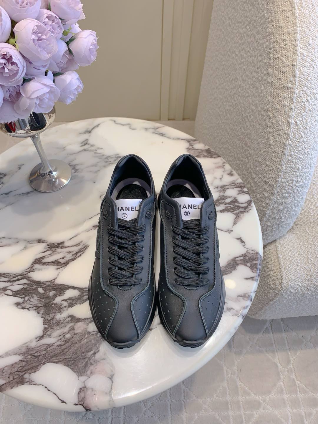 CC 26s Sneakers Black Perforated Calfskin 906376
