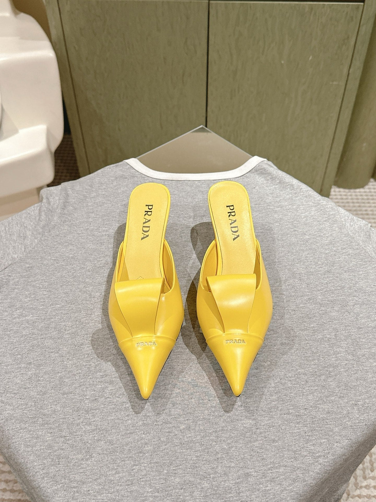 PRA 2026S High Heel Mule 65 Yellow Sheepskin 657673