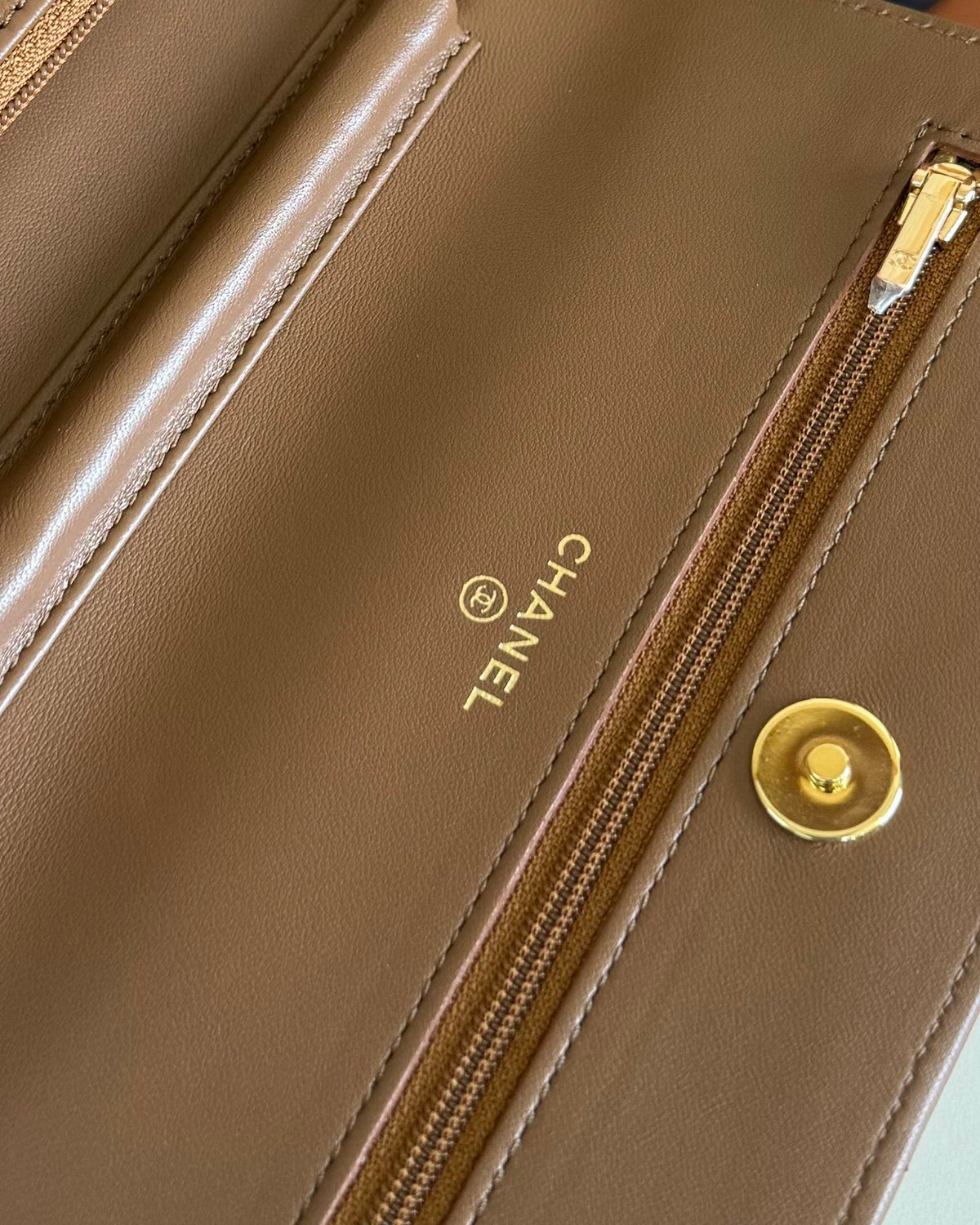 CC WOC 20cm Brown Lambskin GHW 223279