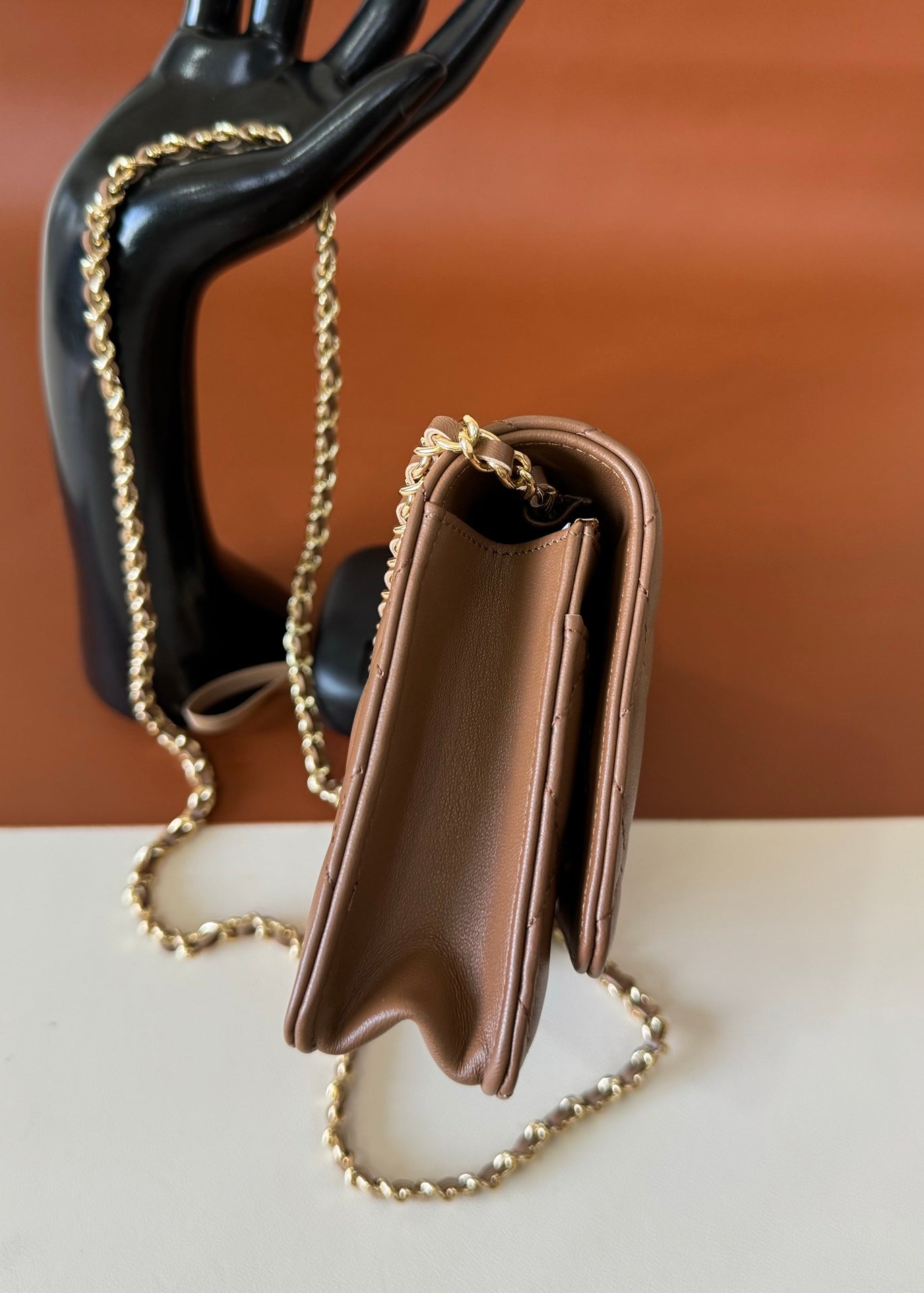 CC WOC 20cm Brown Lambskin GHW 223279