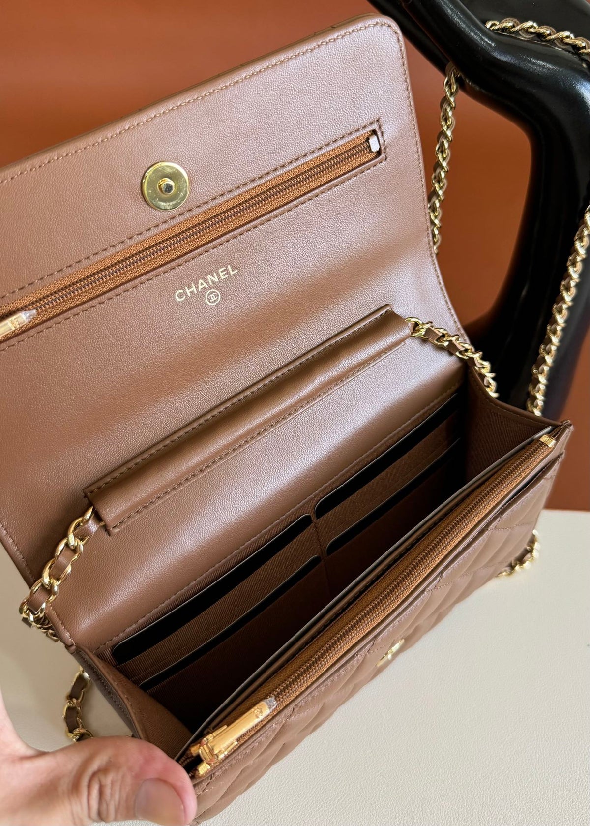CC WOC 20cm Brown Lambskin GHW 223279