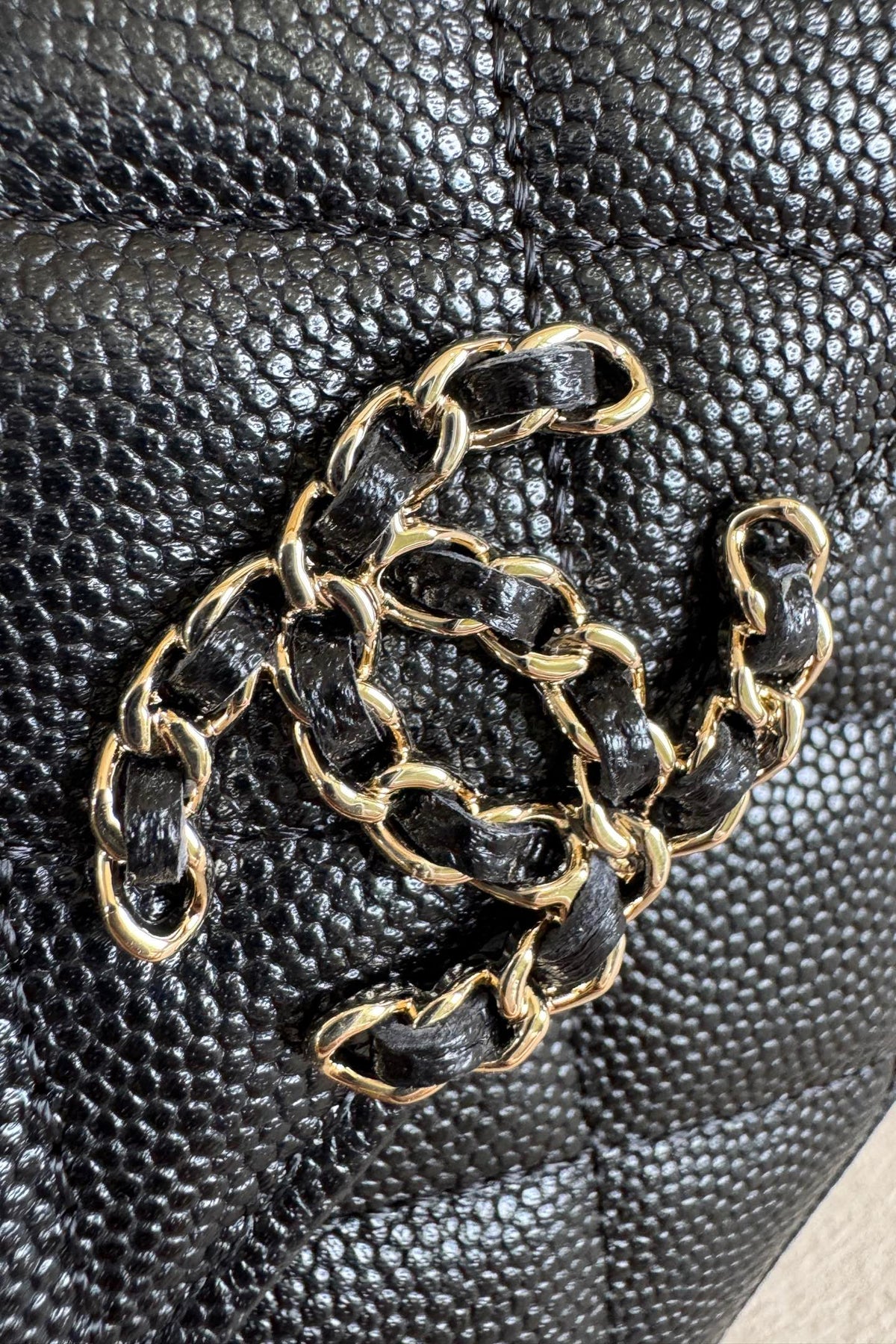 CC 23P Top Handle Kelly Clutch Black Caviar Leather 282525