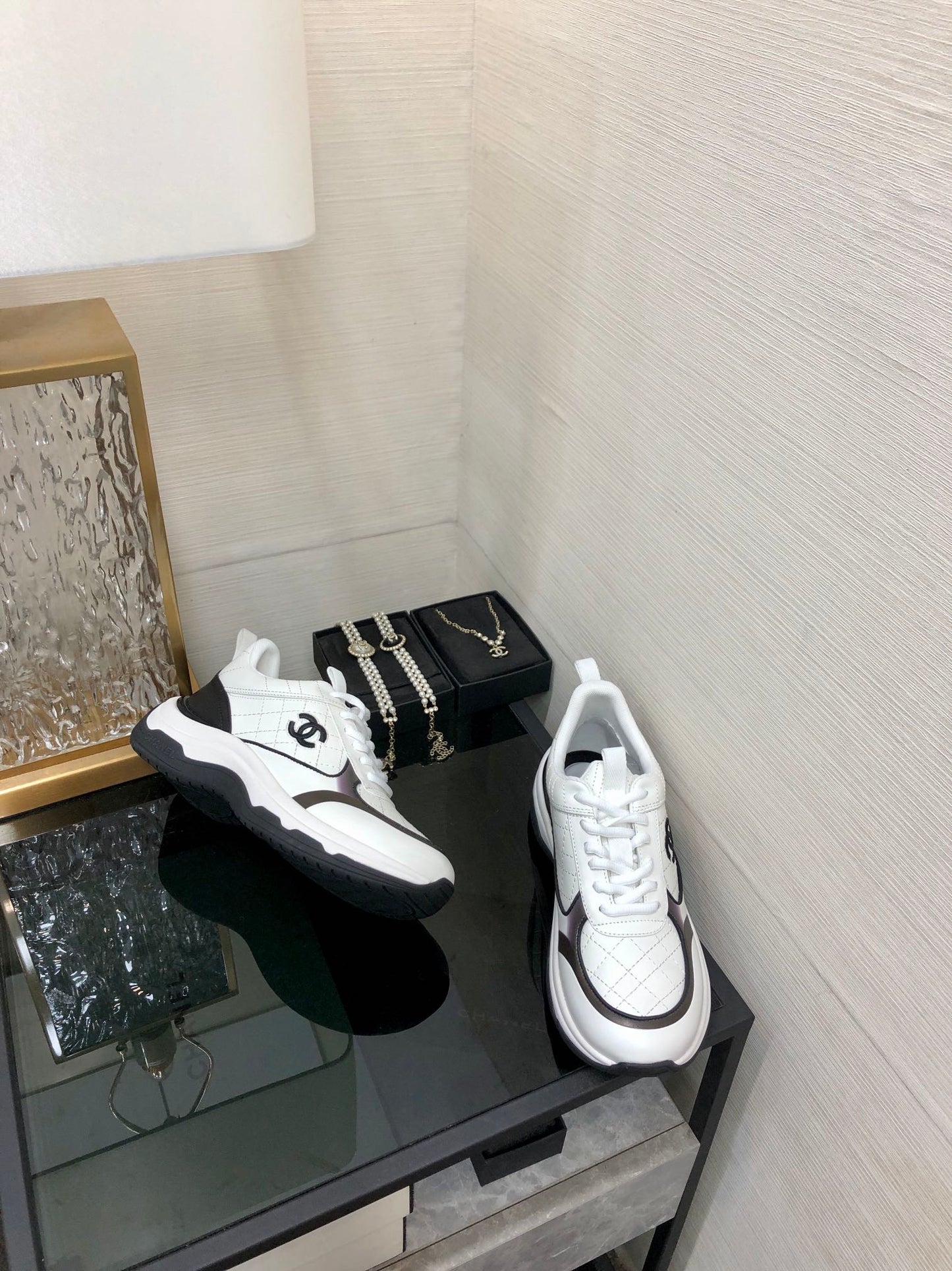 CC Sneaker Black White Nappa Leather