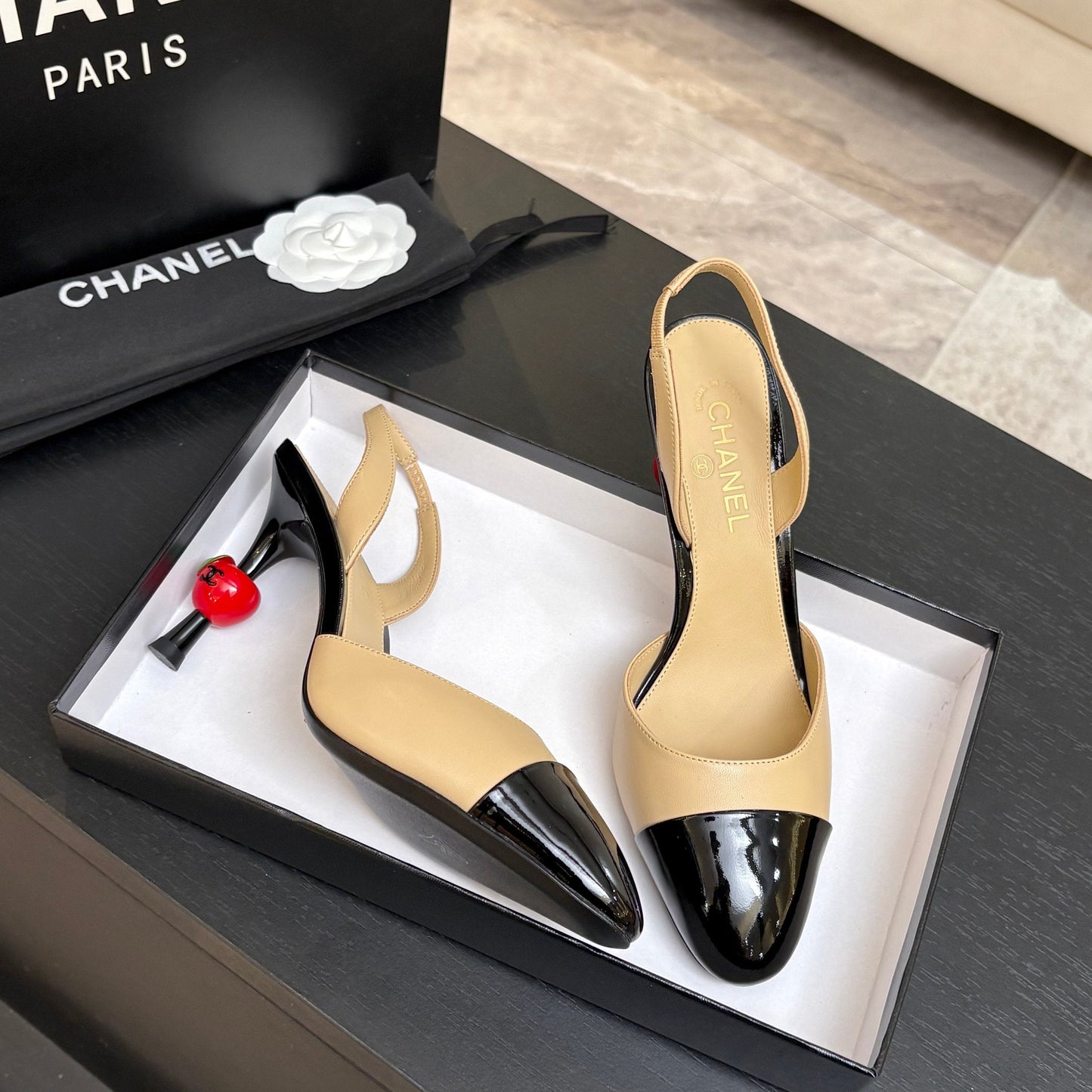CC Métiers d’art 2026 Slingbacks 8.5cm Beige Leather 847278