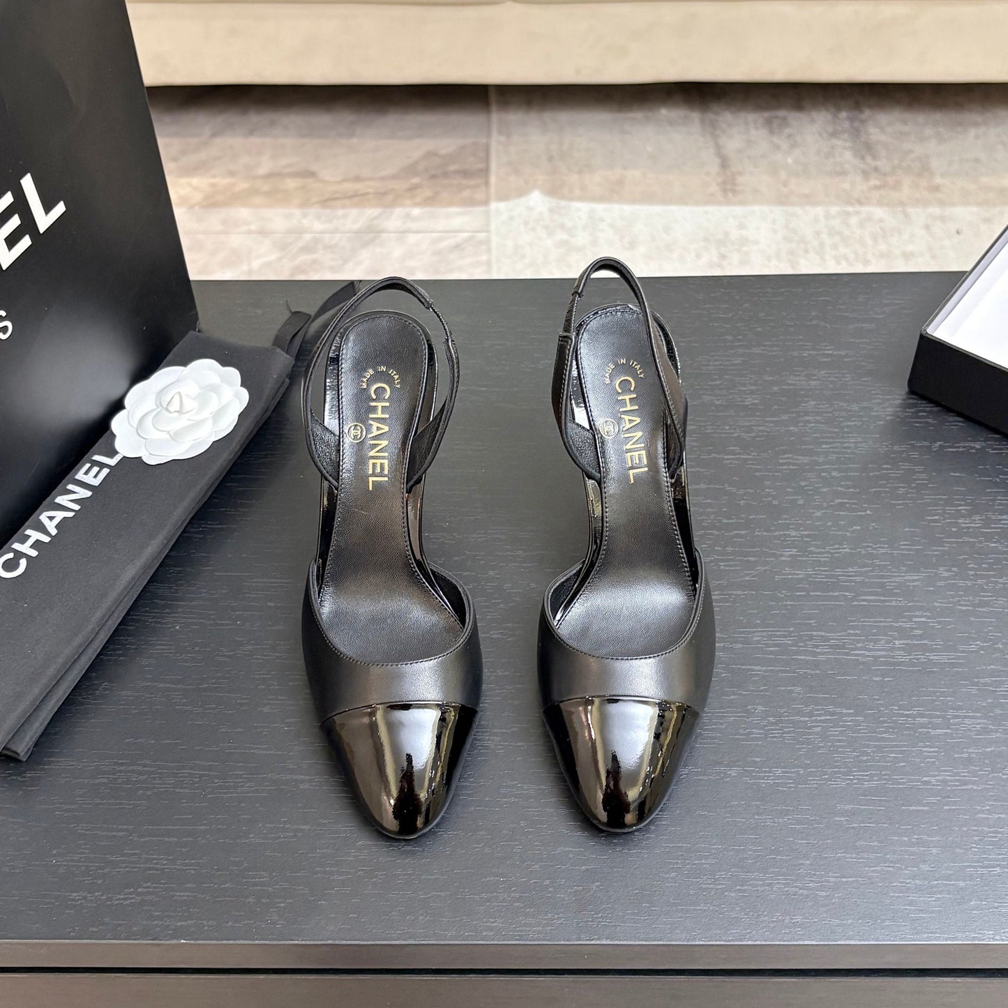 CC Métiers d’art 2026 Slingbacks 8.5cm Black Leather 847279