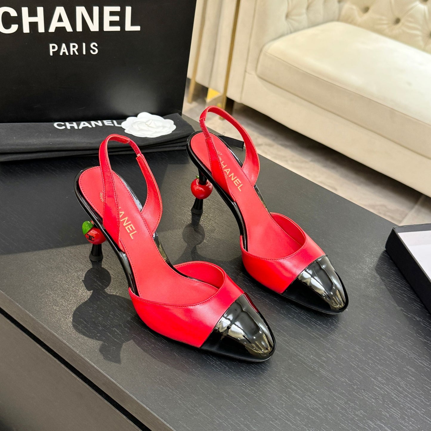 CC Métiers d’art 2026 Slingbacks 8.5cm Red Leather 847281