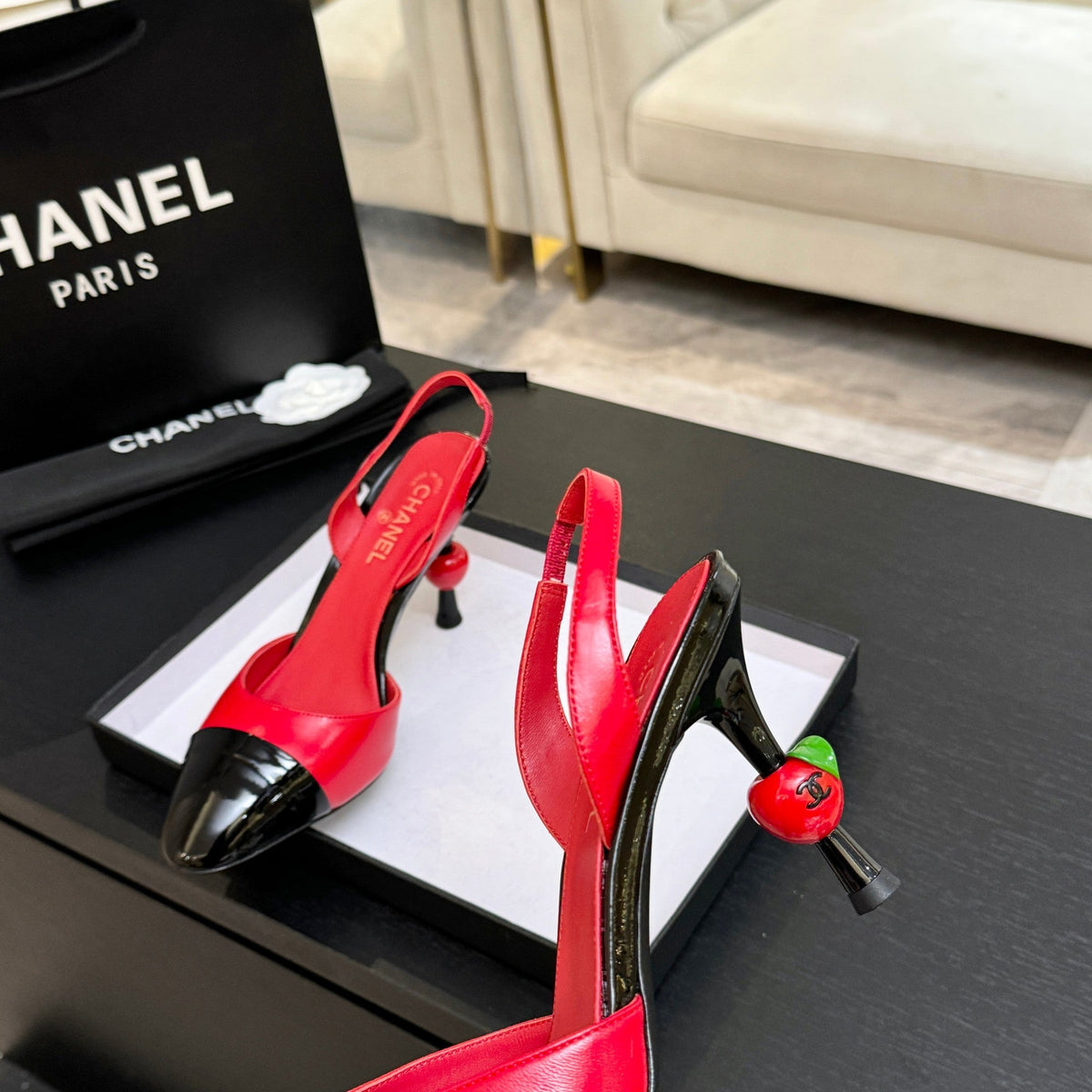 CC Métiers d’art 2026 Slingbacks 8.5cm Red Leather 847281