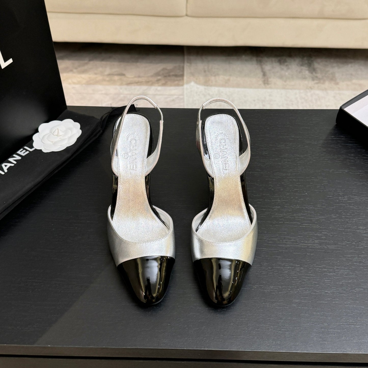 CC Métiers d’art 2026 Slingbacks 8.5cm Sliver Leather 847282