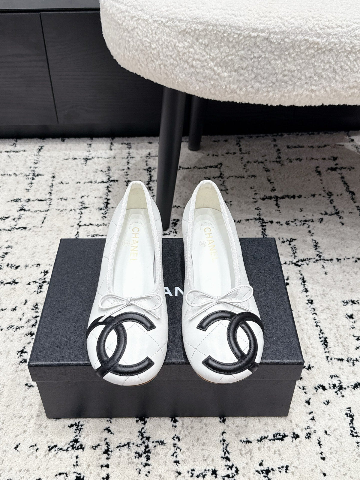 CC 26s High Heels With Bow White Lambskin