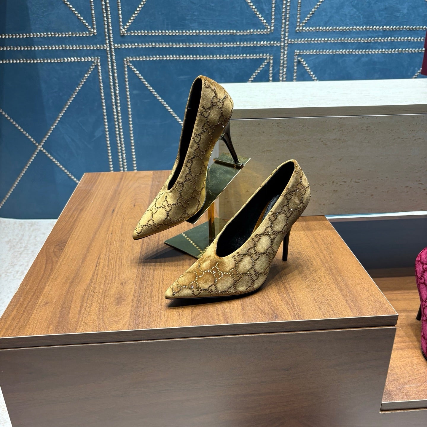 GG High-Heeled Pump 10.5cm Brown Velvet 741293