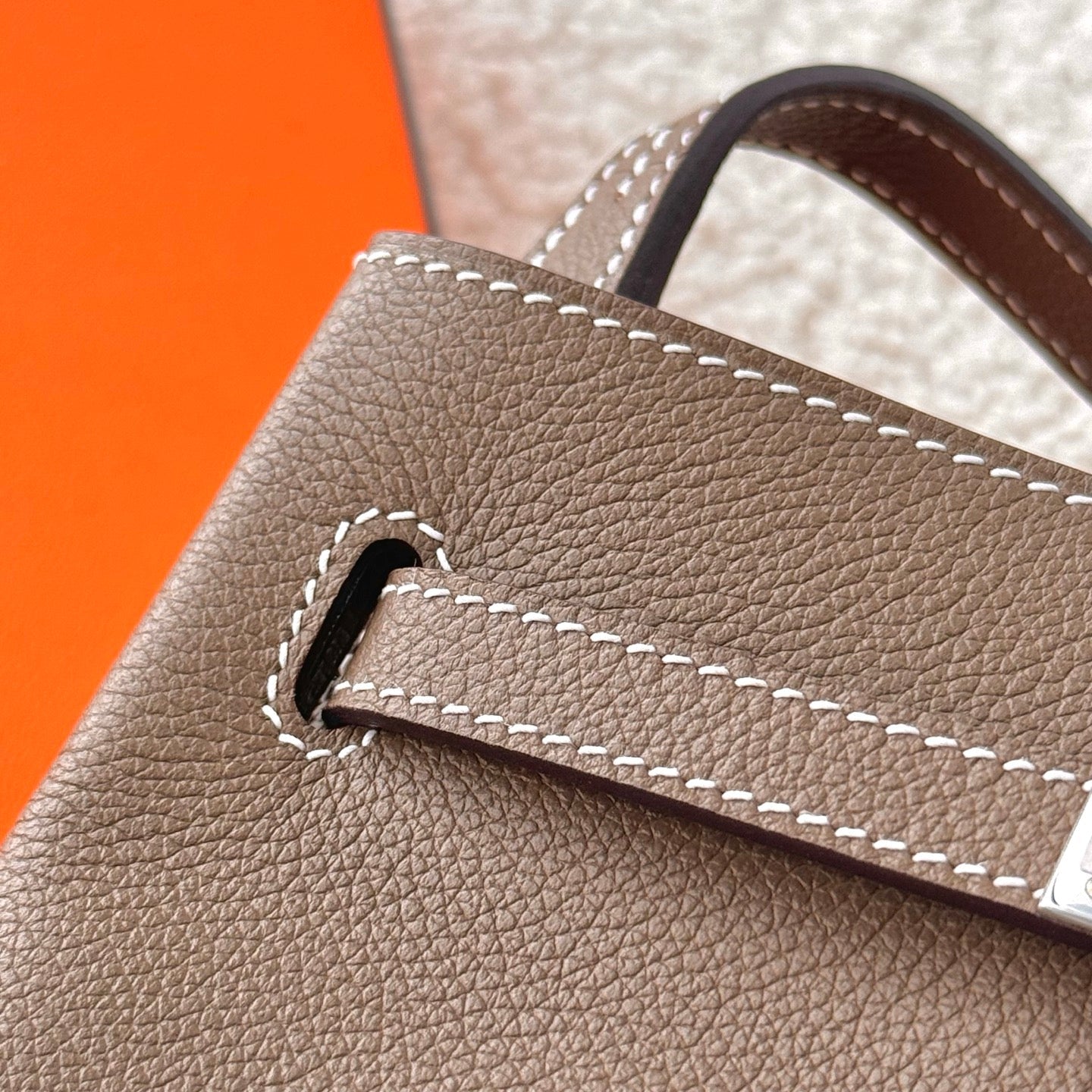 HM So Kelly Shoulder Bag 22cm Taupe Cowhide 284538