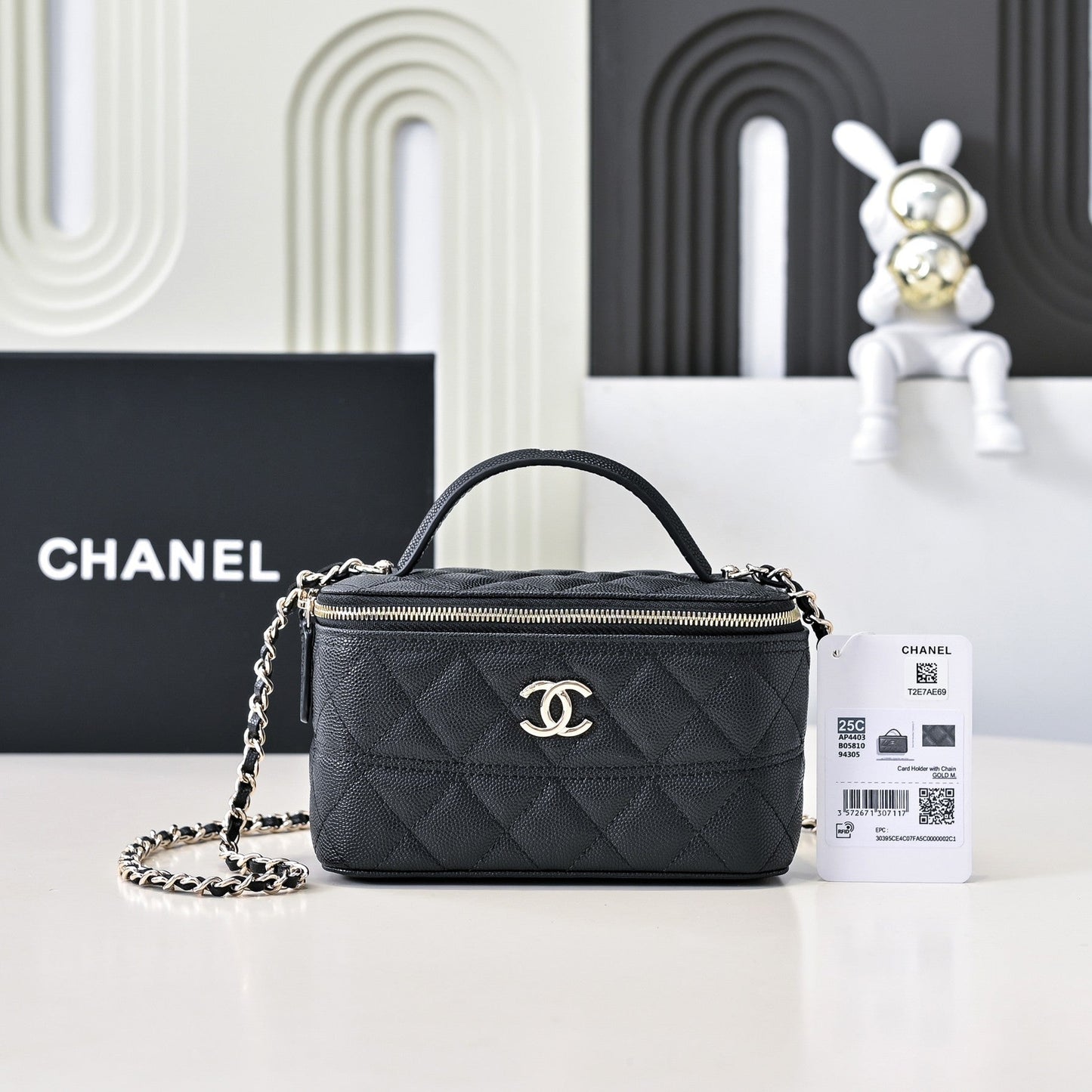 CC 25C Vanity Case Black Caviar Leather 286273