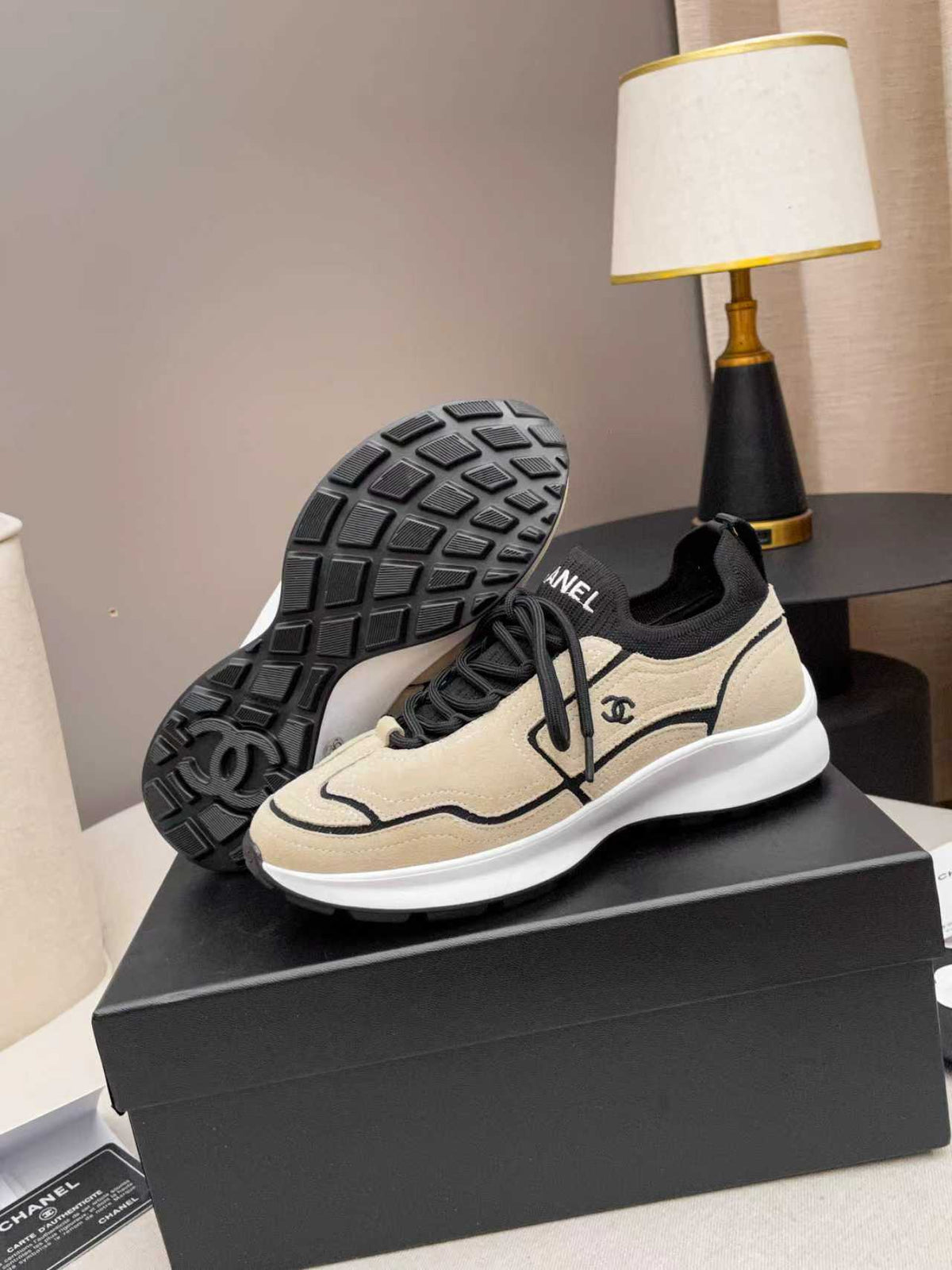 CC Métiers d’art 2026 Sneakers Black Beige Calfskin Fibers 846393