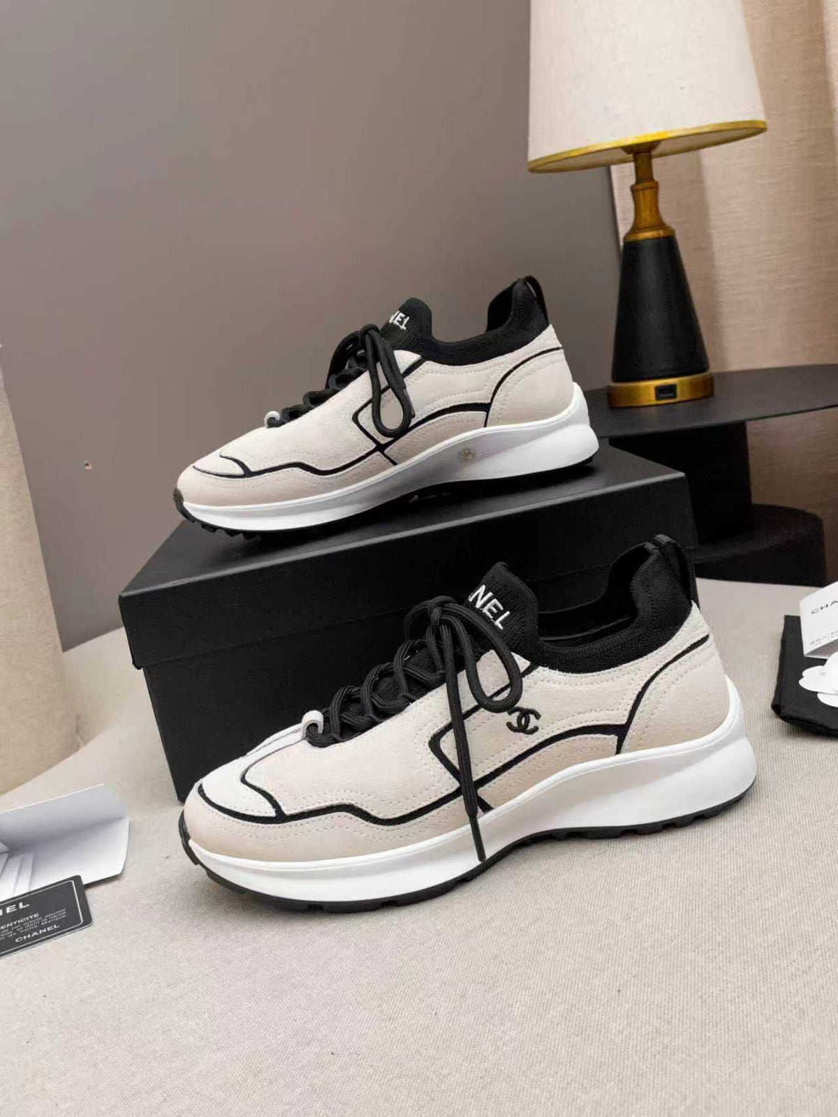 CC Métiers d’art 2026 Sneakers Black White Calfskin Fibers 846394