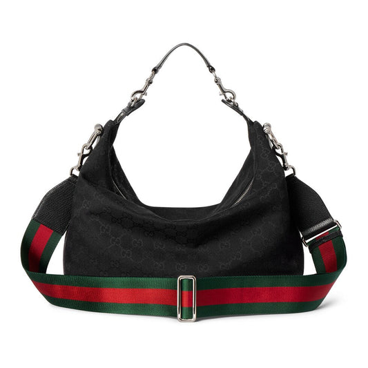Gucci 26s Beatrix Medium Crossbody Bag Black Canvas
