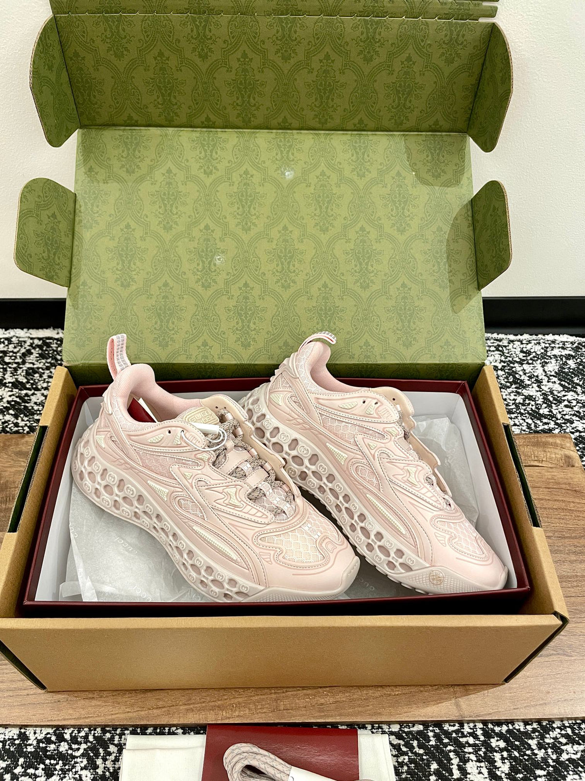 GG 26 Casual Sneakers Light Pink Mesh Cowhide 632866