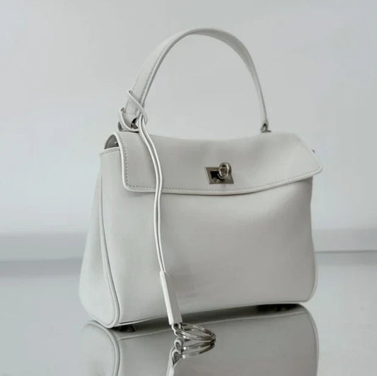 Balenciaga Mini Bag 22 White Calfskin Sliver Hardware