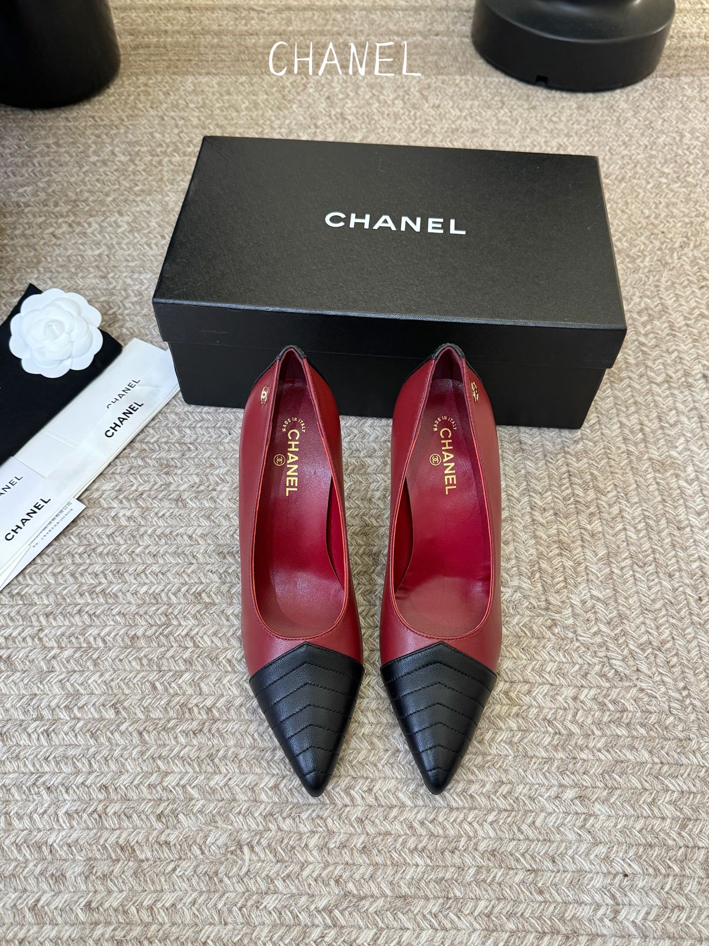 CC 26ss Pump Black Burgundy Lambskin 835699