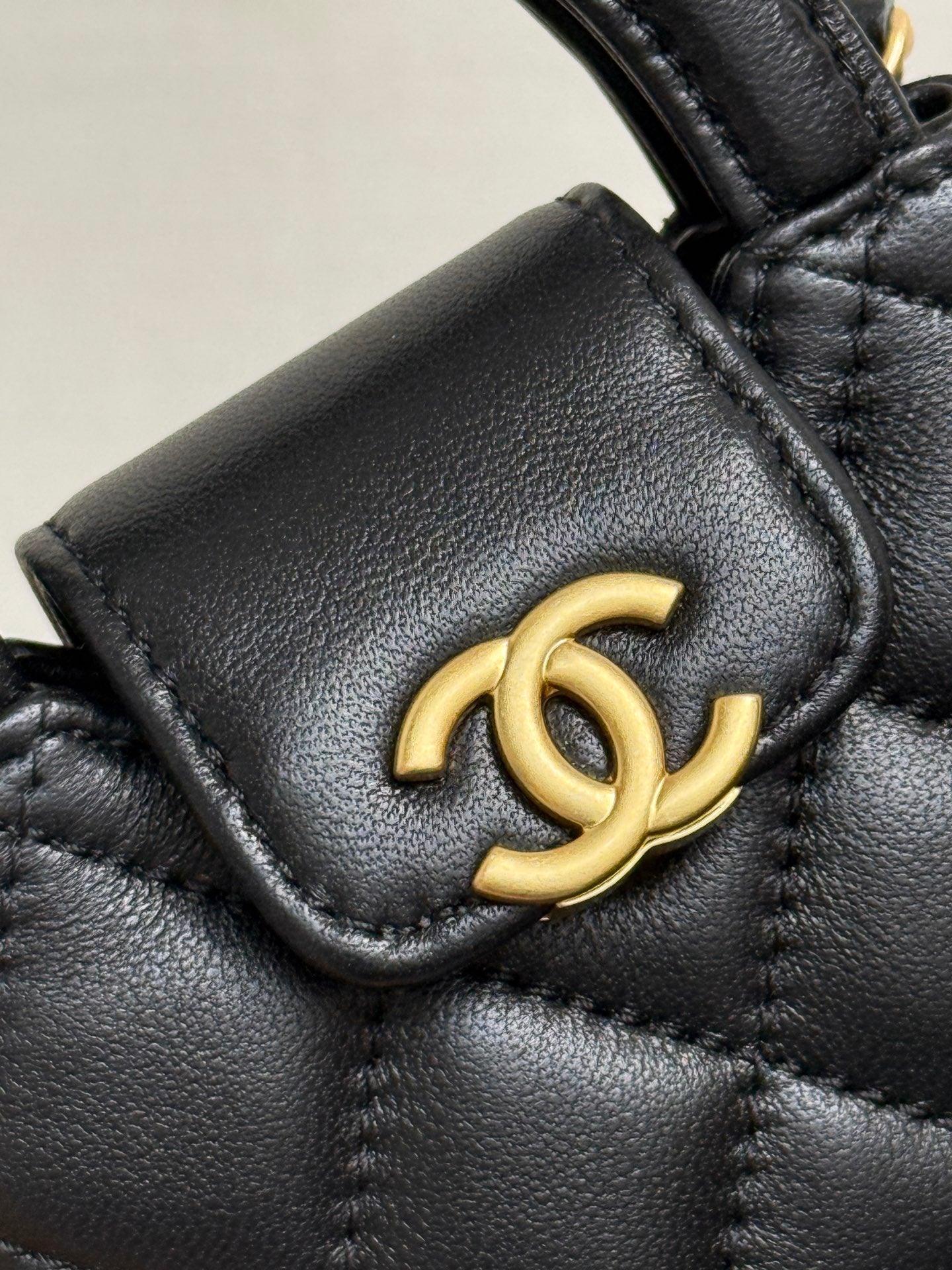 CC Mini Kelly Bag Charm Black Lambskin