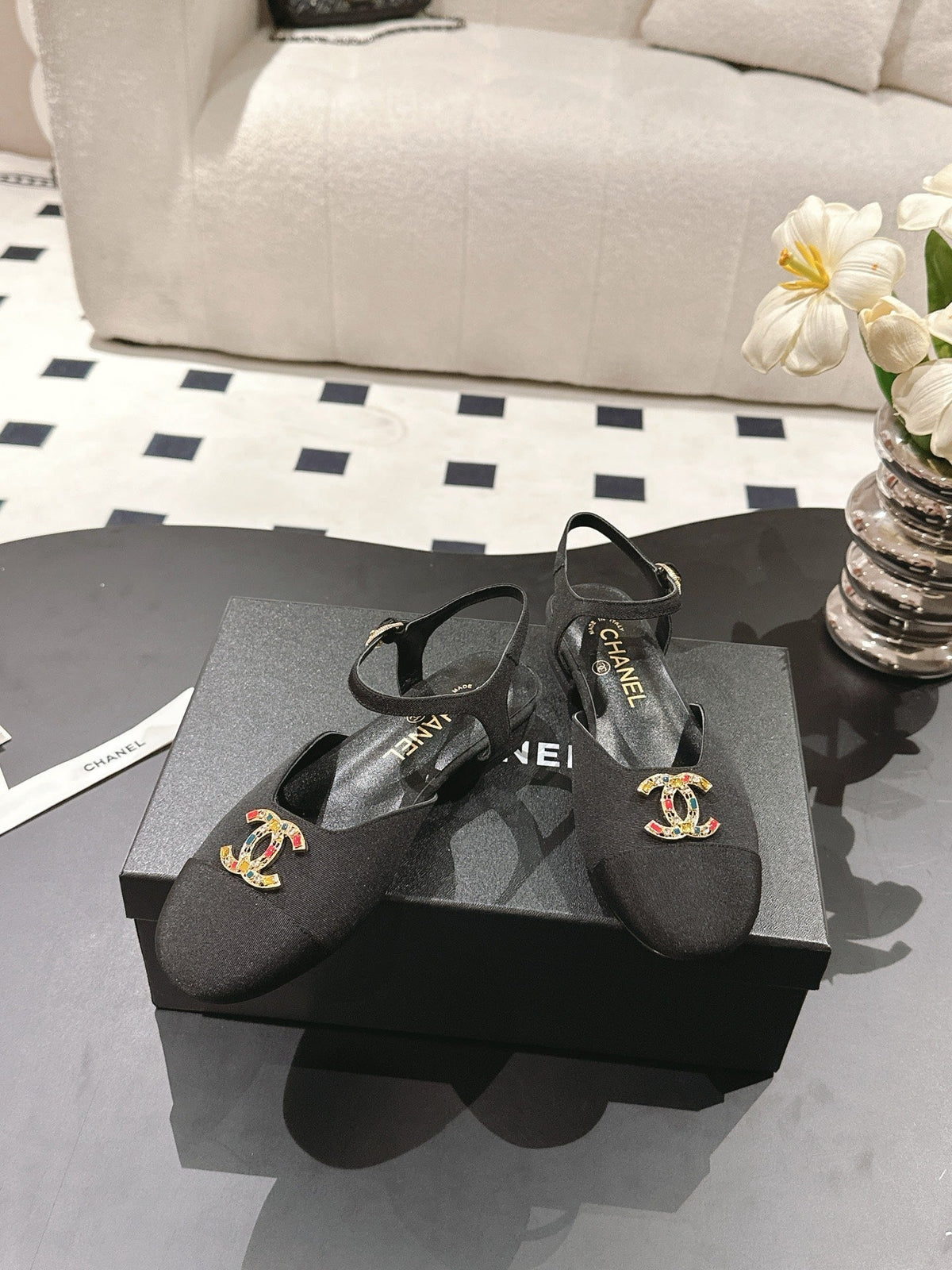 cc 25p mary jane black tweed black grosgrain 237513