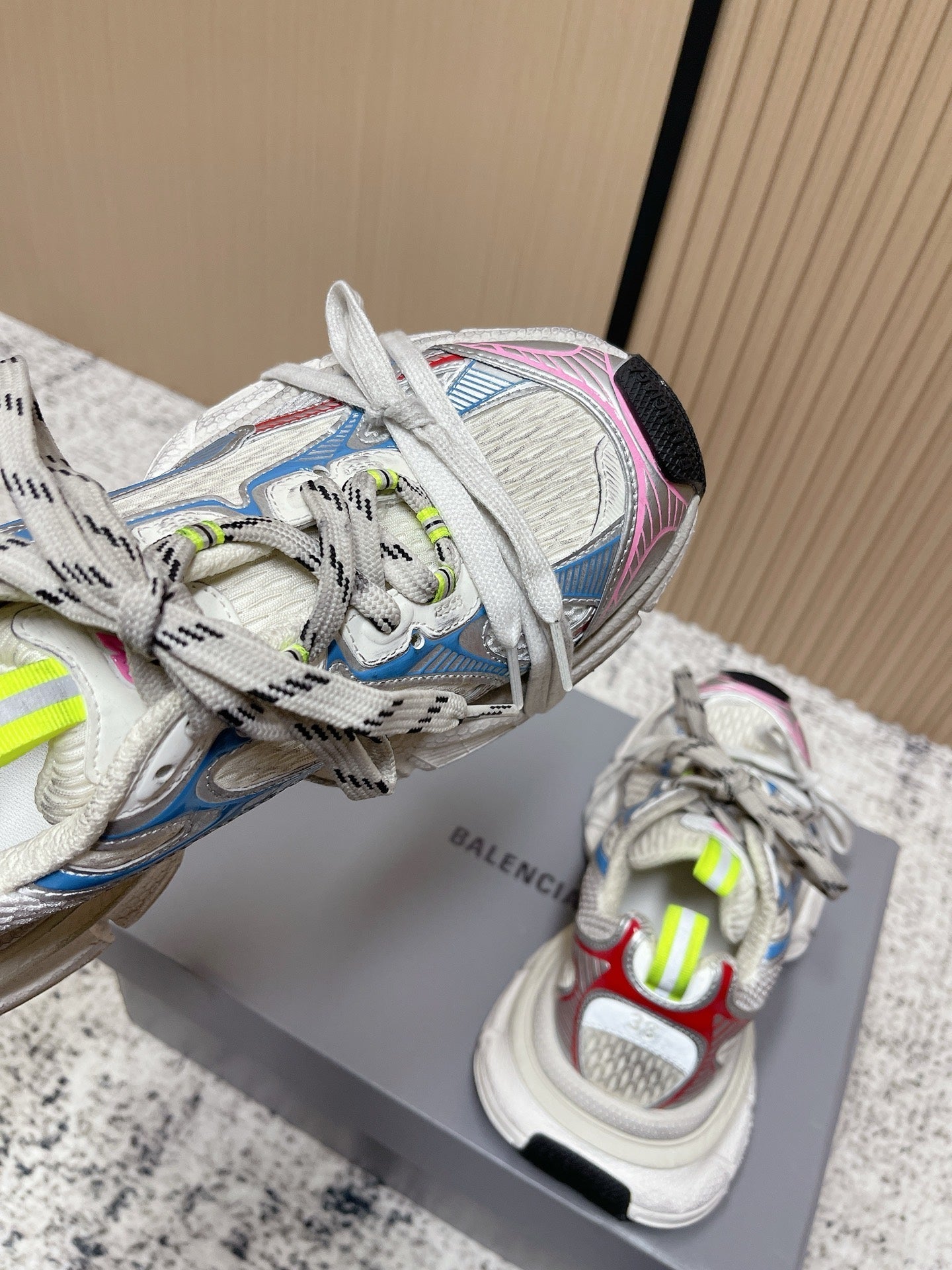 Balenciaga Sneaker Mesh Lace-up Mutilcolor Fabric 534177