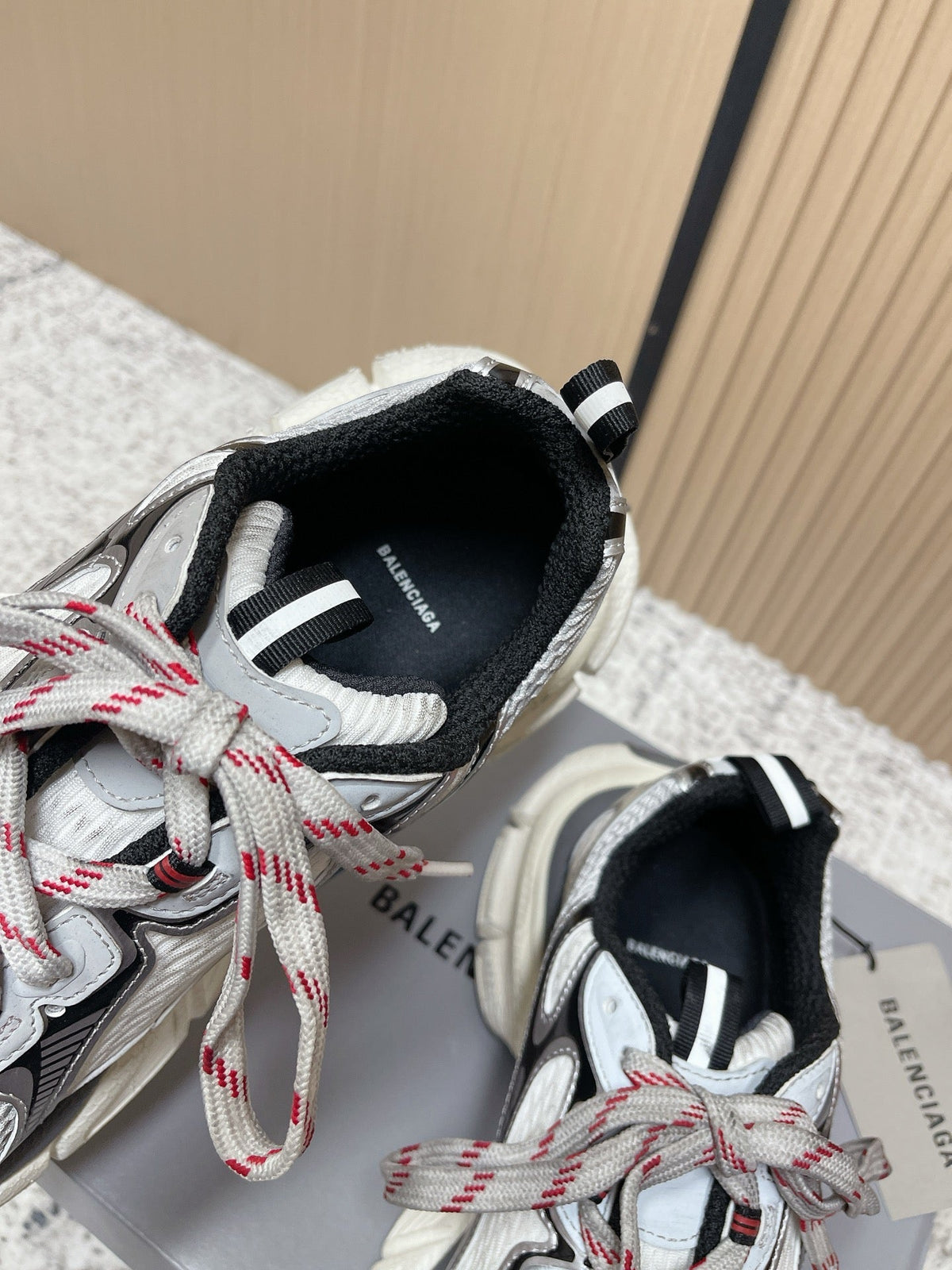 Balenciaga Sneaker Mesh Lace-up Black White Fabric 534178