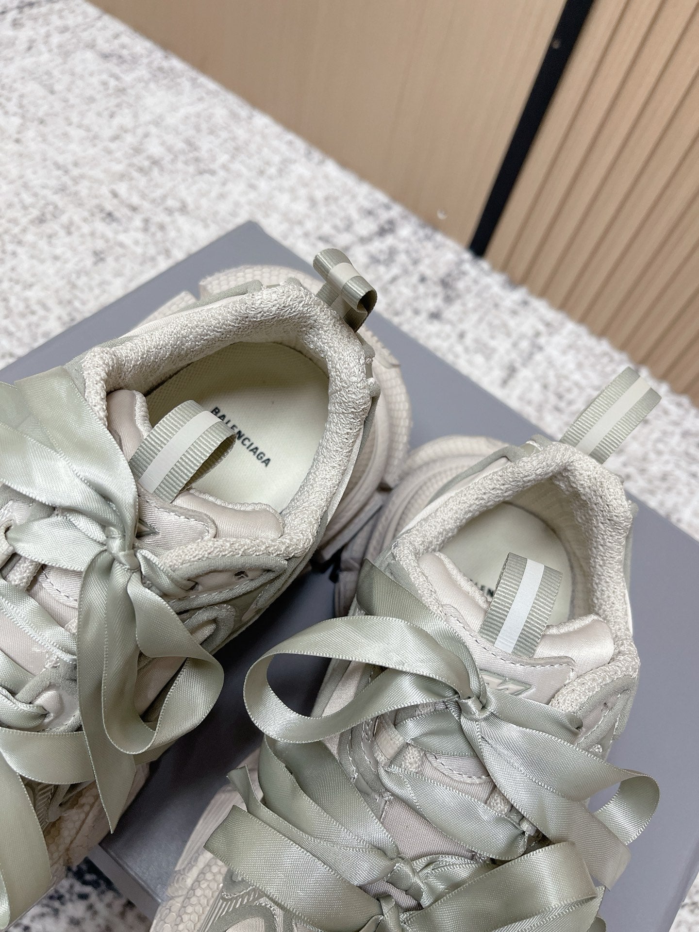 Balenciaga Sneaker Mesh Lace-up Light Gray Fabric 534185