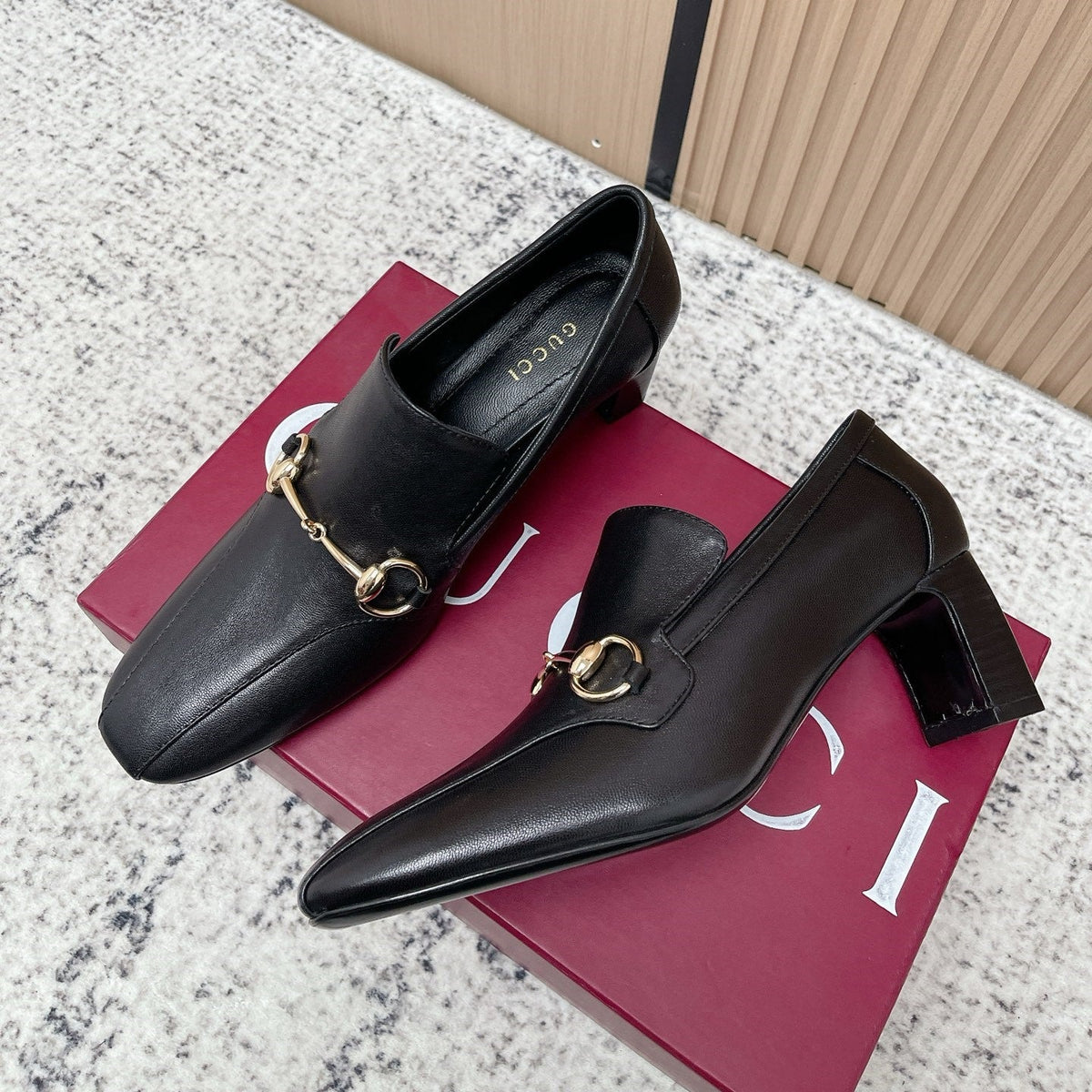 GG Jordaan Loafer High Heel Black Cowhide 752227
