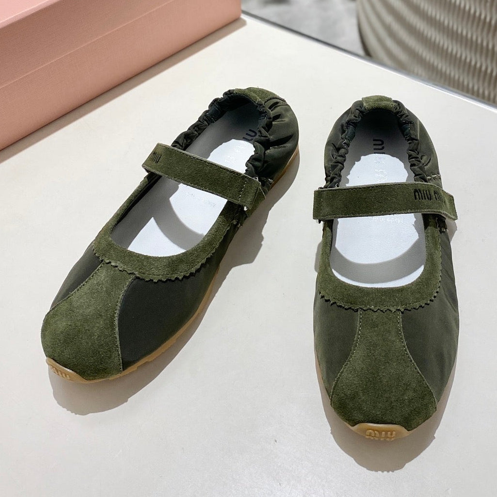Miu Miu 2026 Ballet Flat Suede Fabric