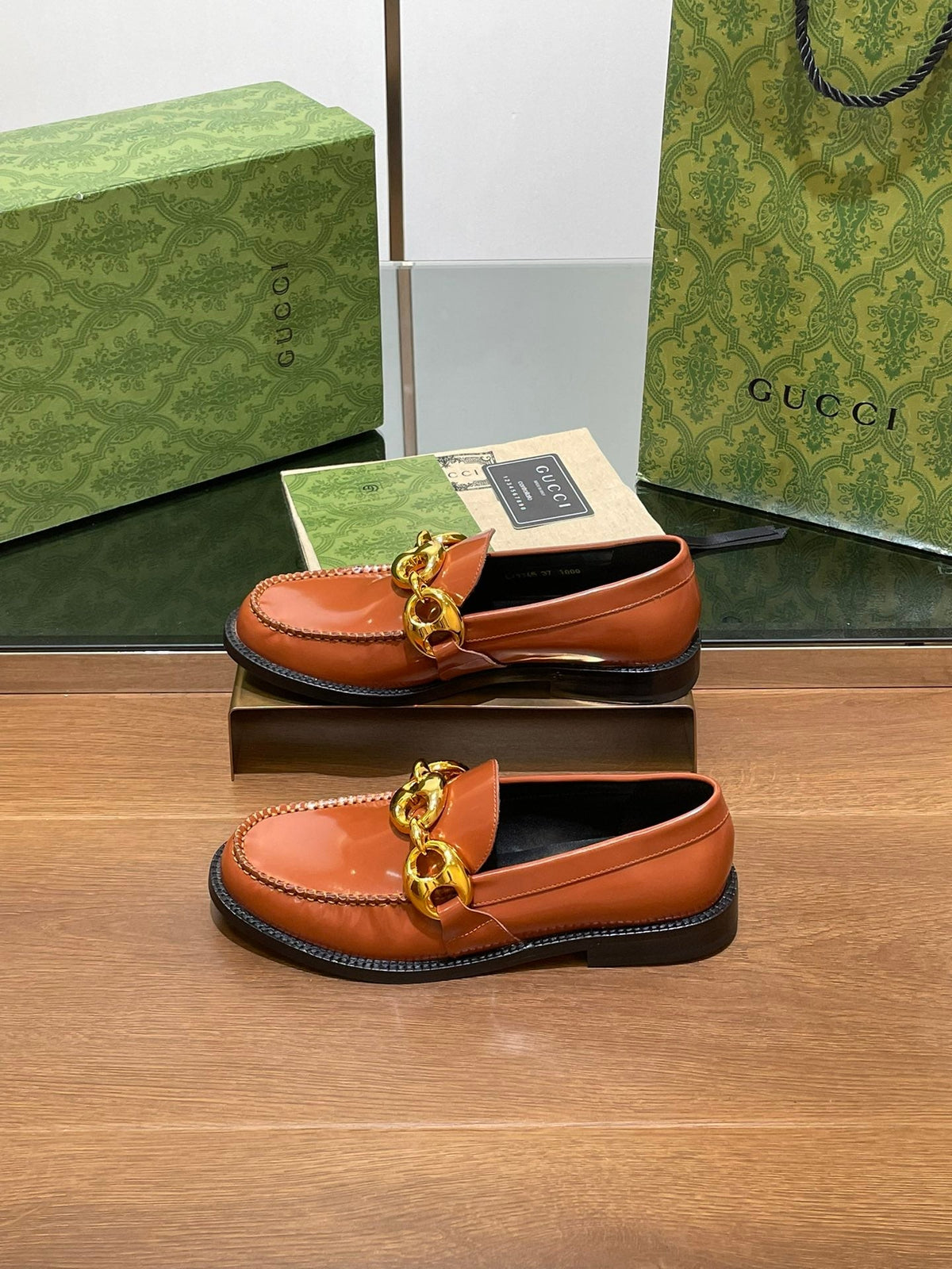 GG Marina Loafer Bronw Patent Calfskin