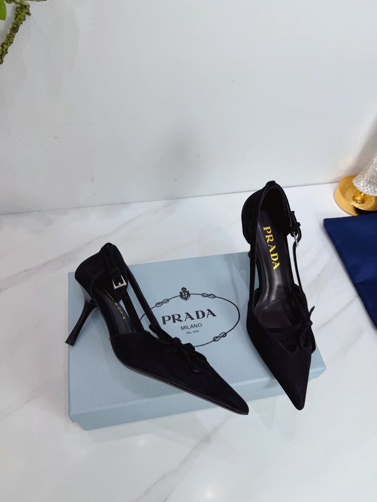 PRA 26SS Pumps 75  Black Suede 592349