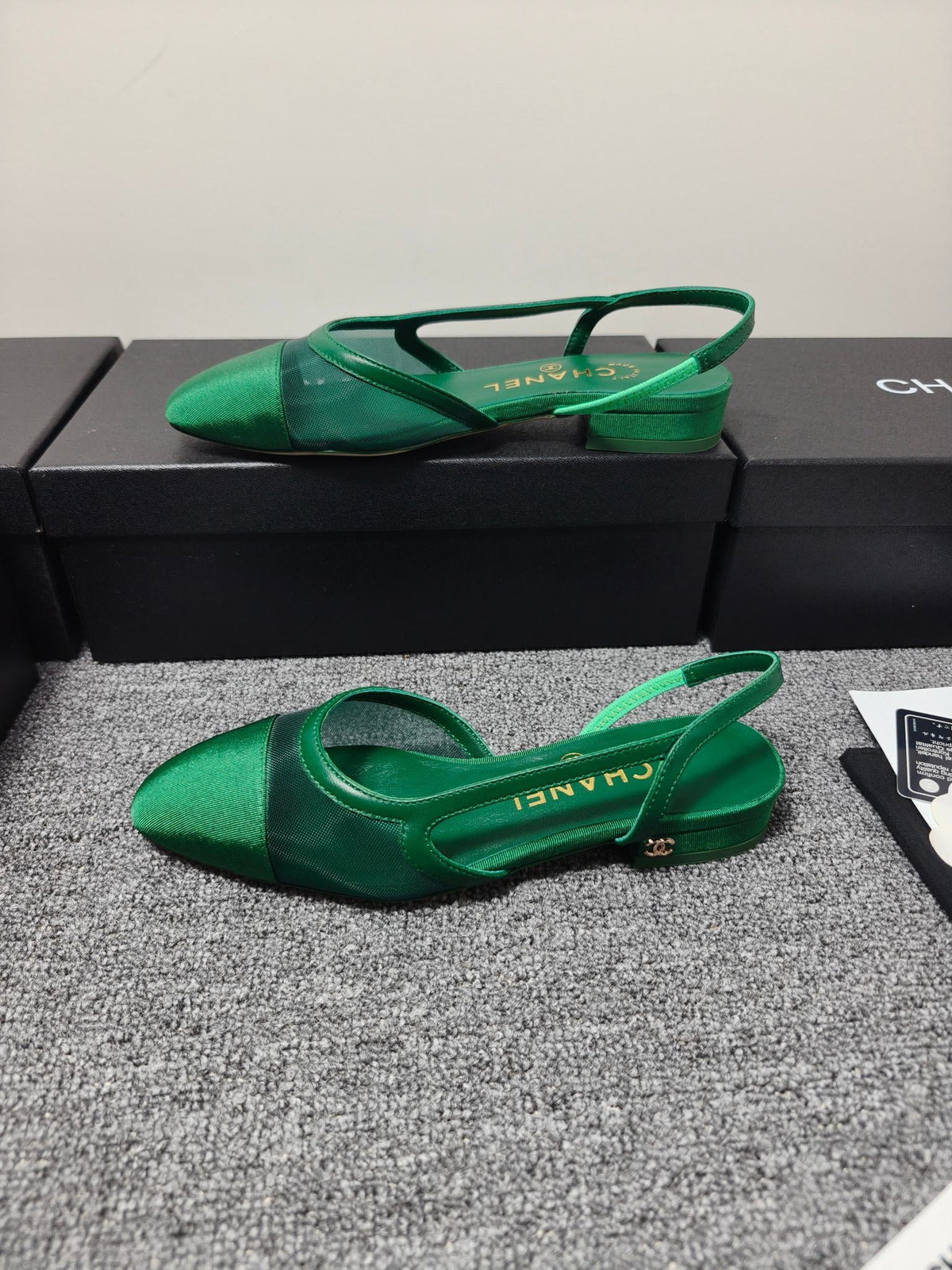 CC 26s Slingback Green Mesh Fabric Sheepskin 681999