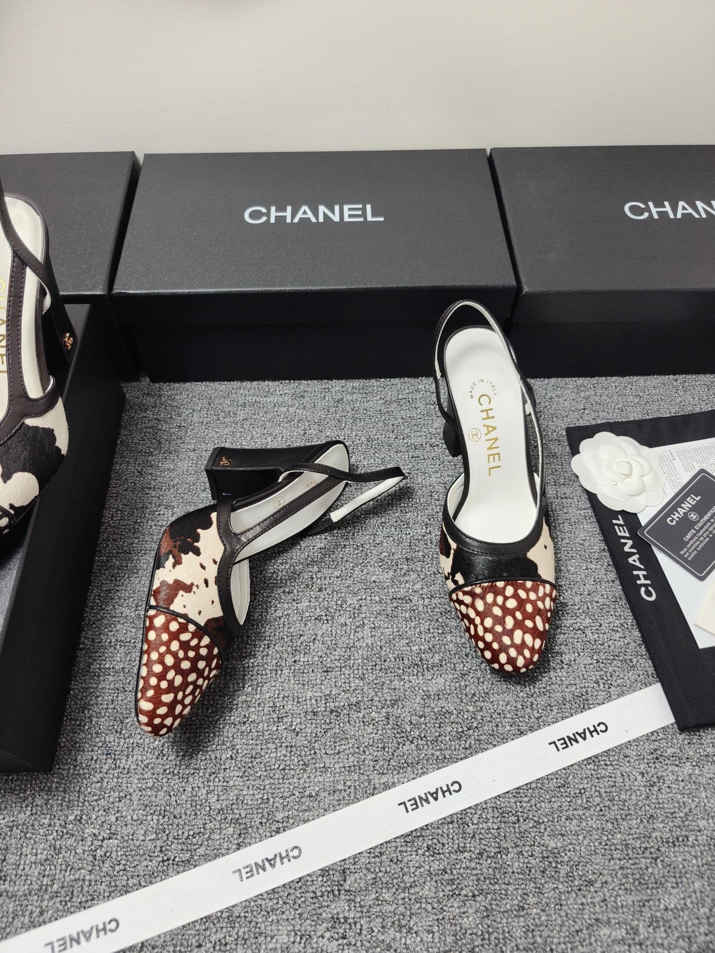 CC SS 2026 Slingbacks 9.5cm White Brown Black Calfskin Lambskin