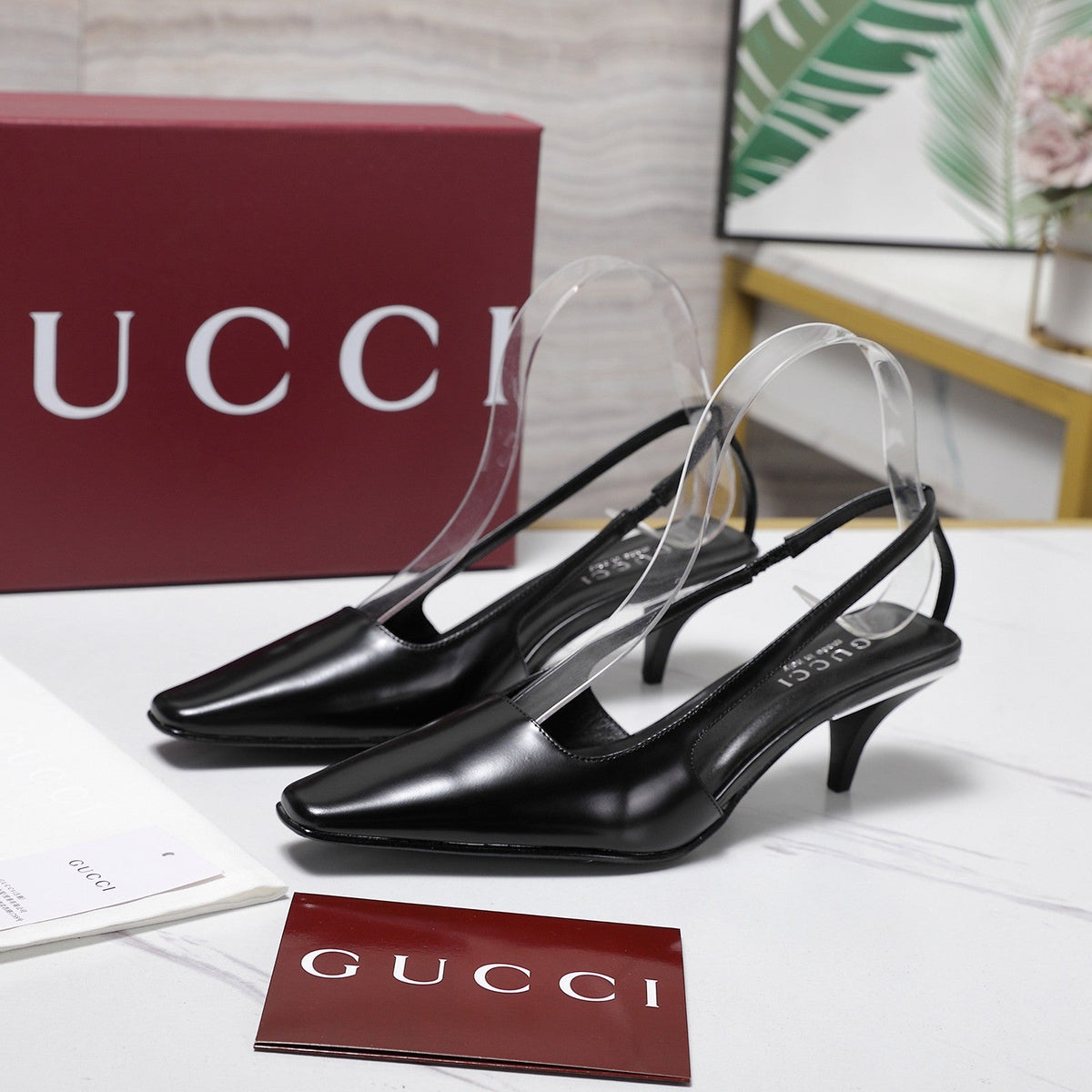GG Cruise 2026 Slingback 55mm Black Sheepskin 601093