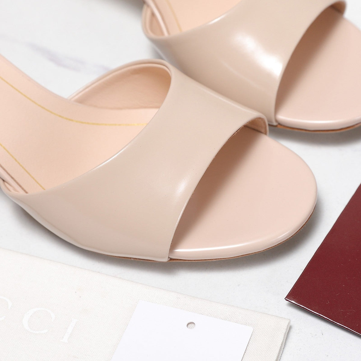 GG 26s Slide 5.5 With Bamboo Motif Light Pink Lambskin 961221