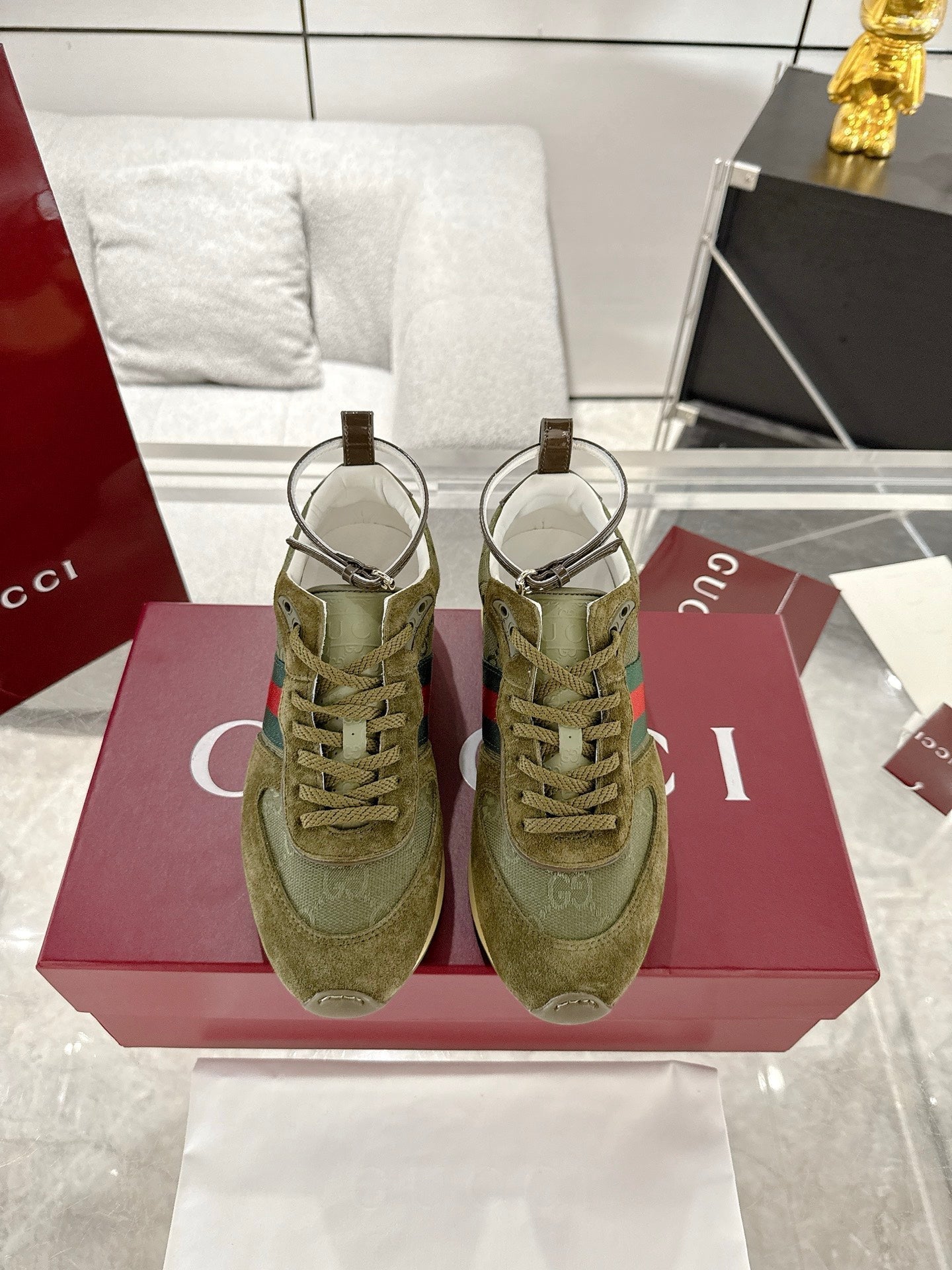 GC 2025 Re-Motion Sneaker Dark Green Suede Cowhide 292415