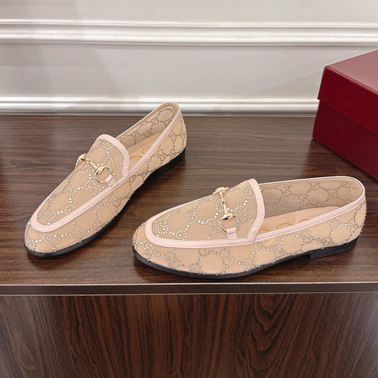 GG Jordaan Loafer Beige Mesh With Crystal
