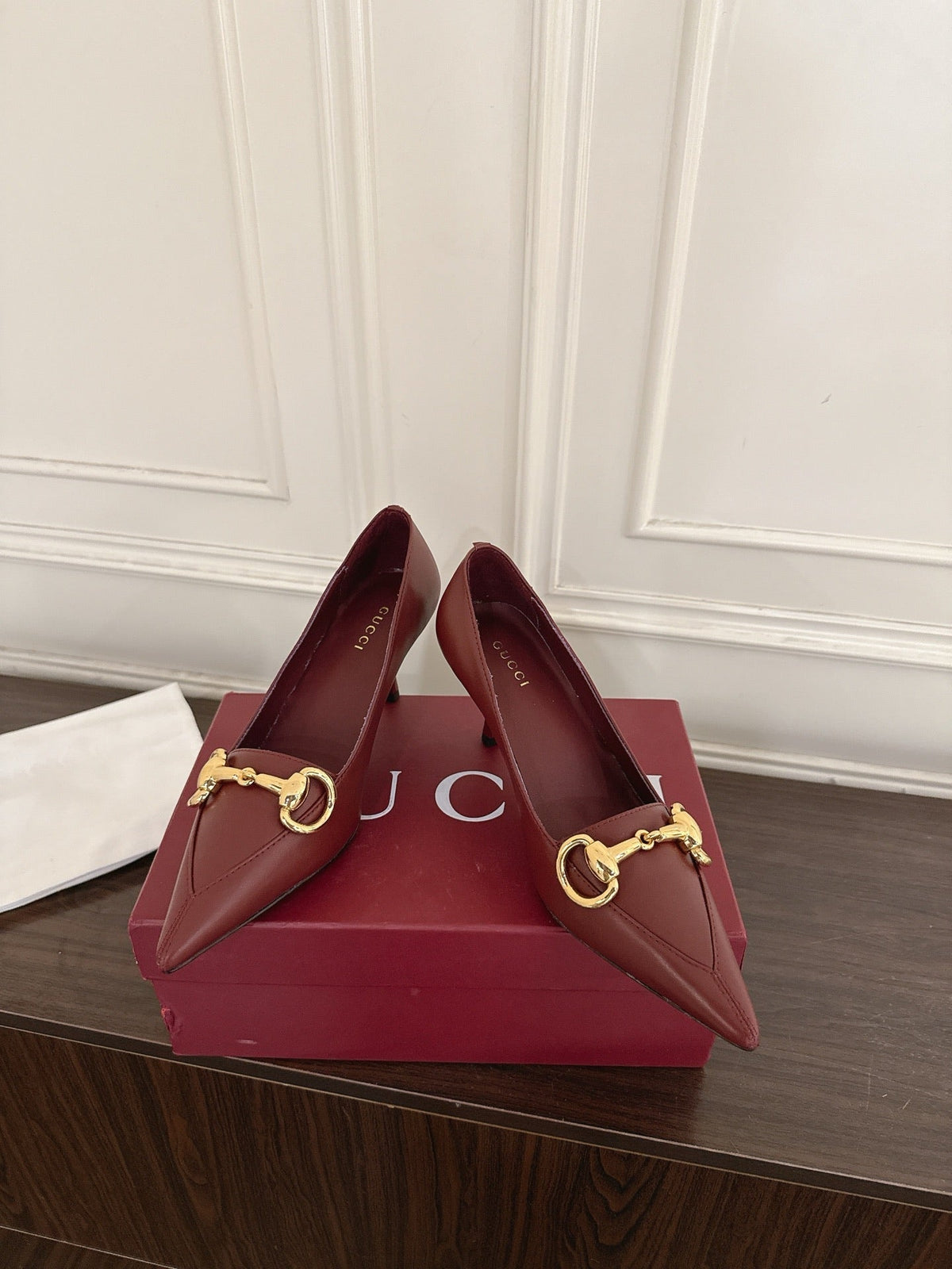 GG Boulevard Pumps 7.5cm Burgundy Leather 888855