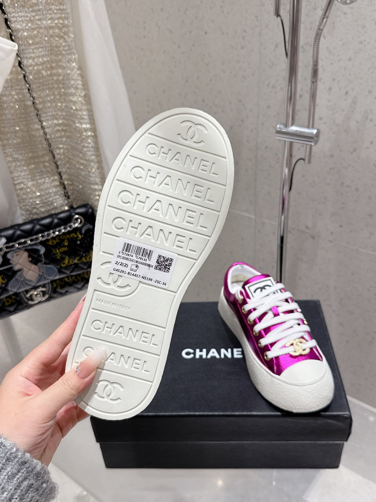 CC Sneaker Purple cowhide 204665