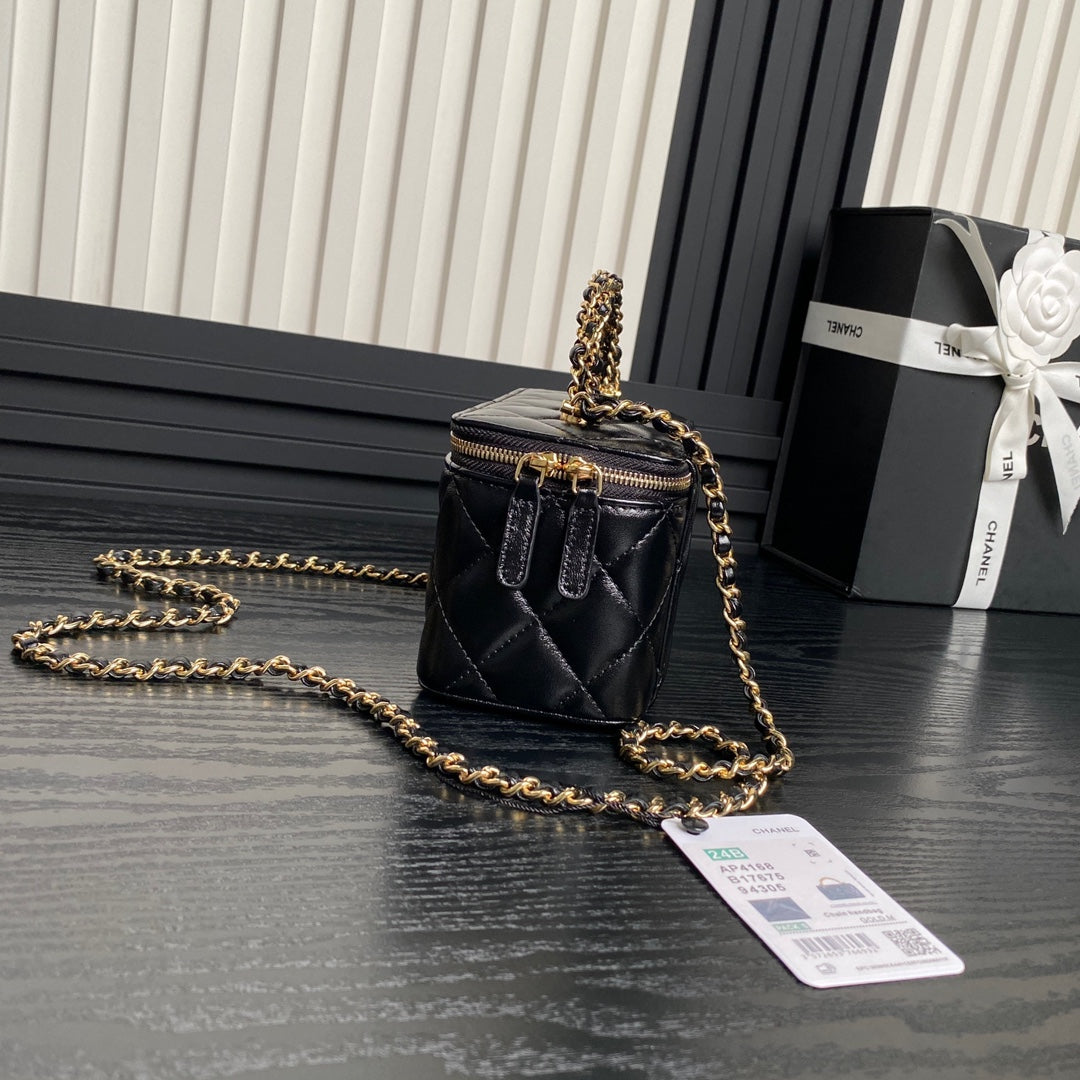 CC 24B Vanity Case 17cm Black Calfskin 286208