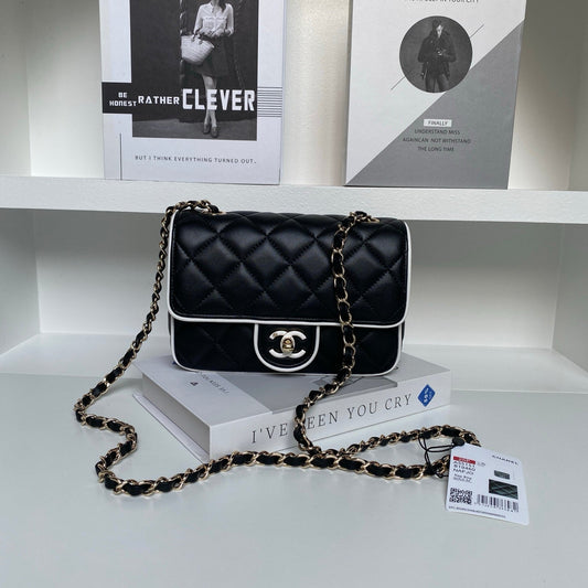 CC Mini Graphic Frame Flap Bag Black Lambskin