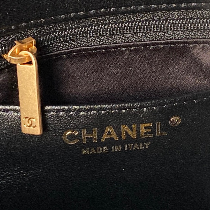 Chanel 26s Flap Bag 45cm In Black Lambskin With Gold Hardware