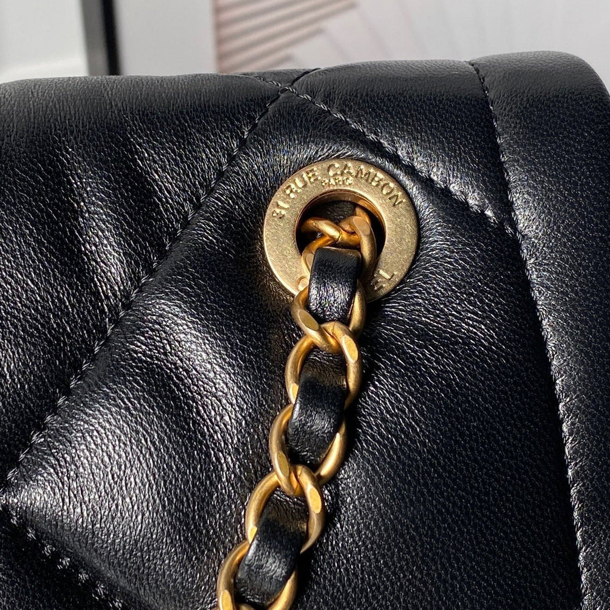 Chanel 26s Flap Bag 45cm In Black Lambskin With Gold Hardware